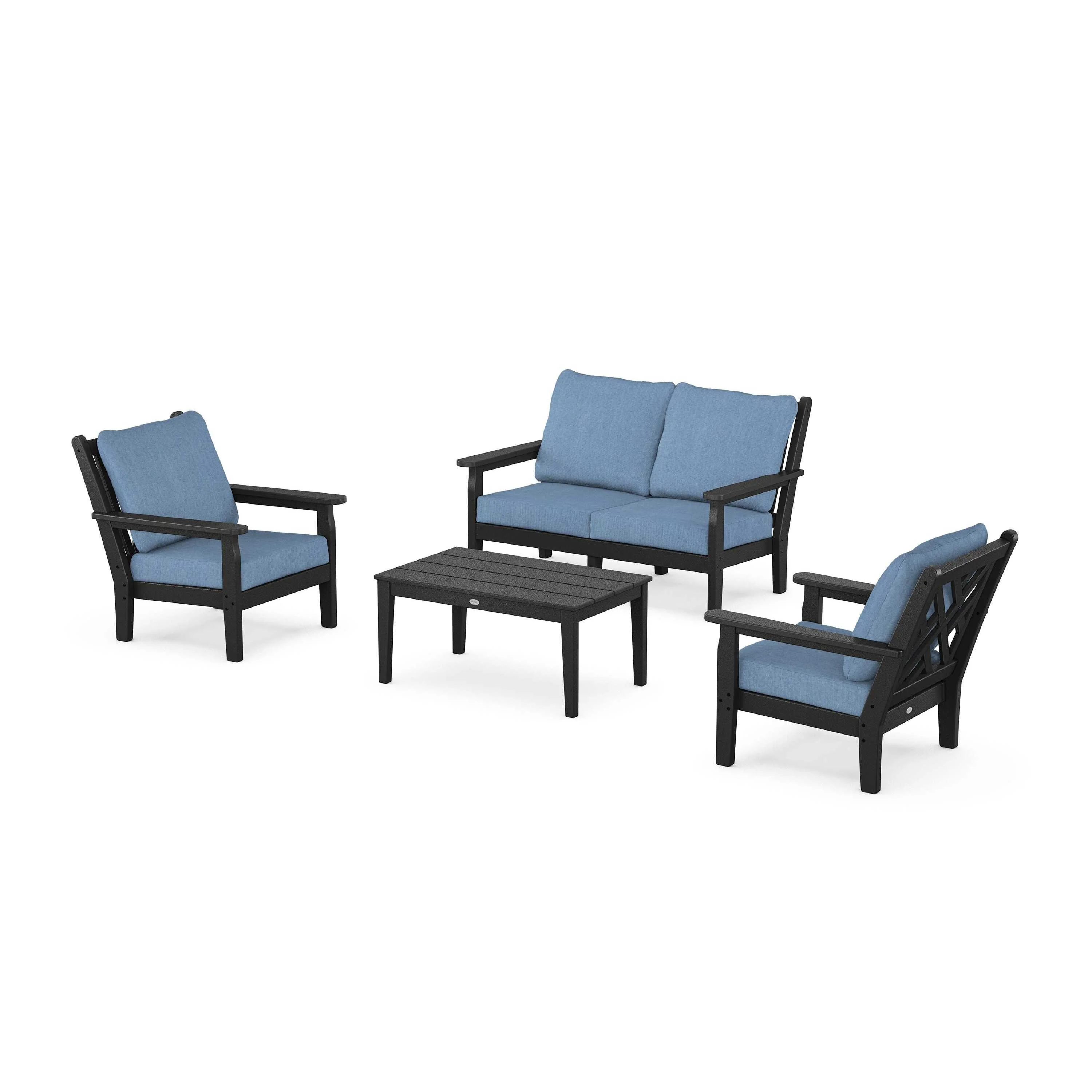 Chippendale 4-Piece Deep Seating Set with Loveseat - Image 10