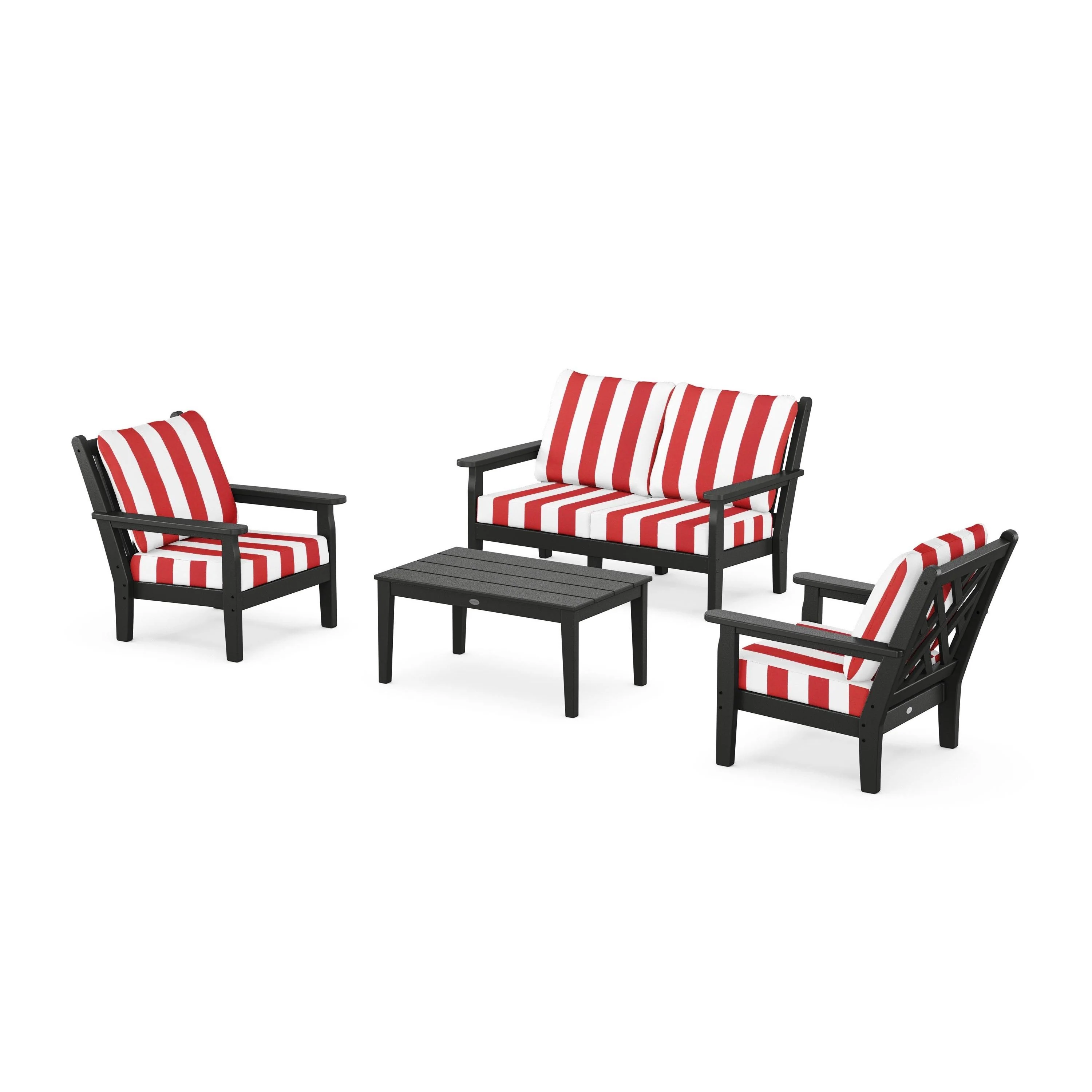 Chippendale 4-Piece Deep Seating Set with Loveseat - Image 106