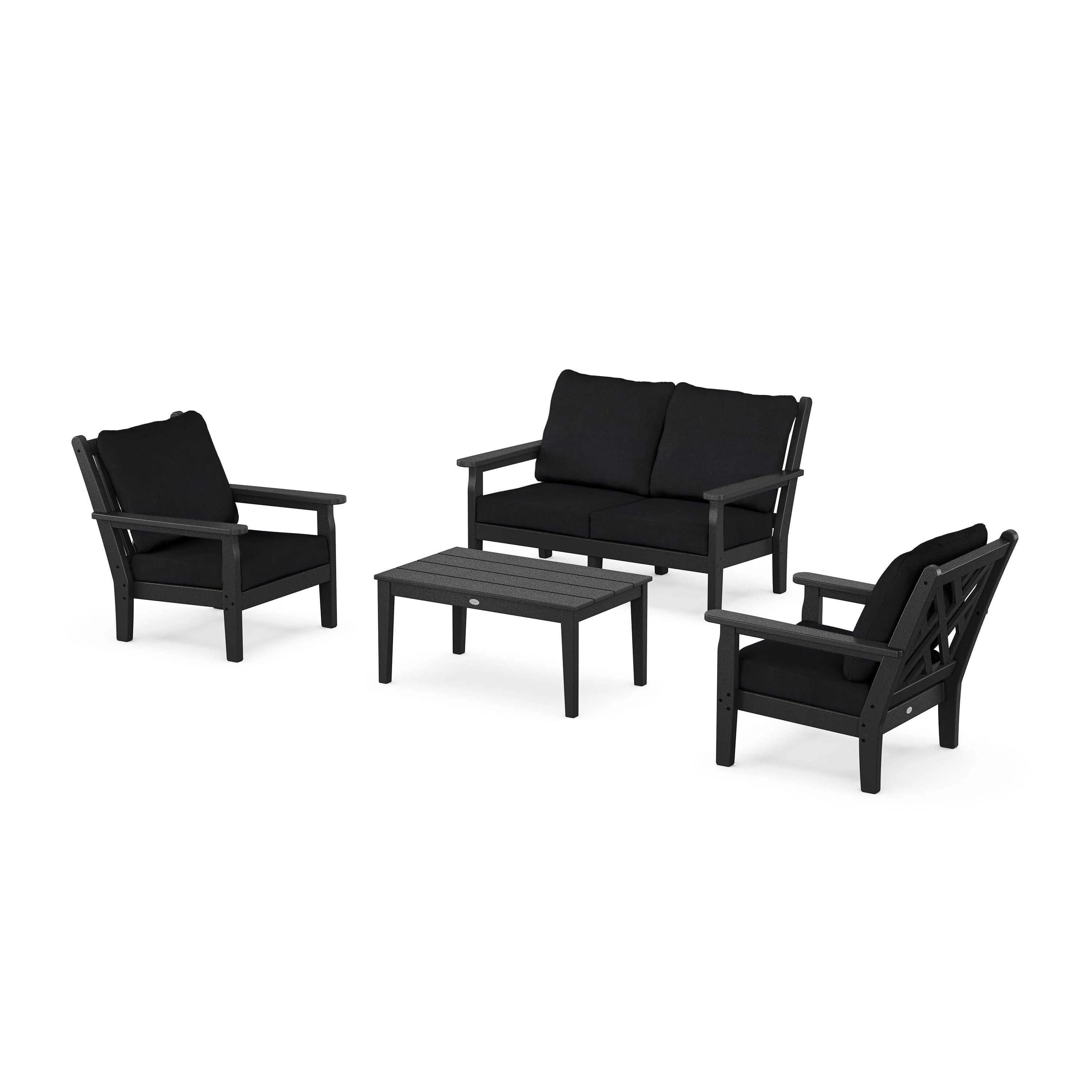Chippendale 4-Piece Deep Seating Set with Loveseat - Image 11