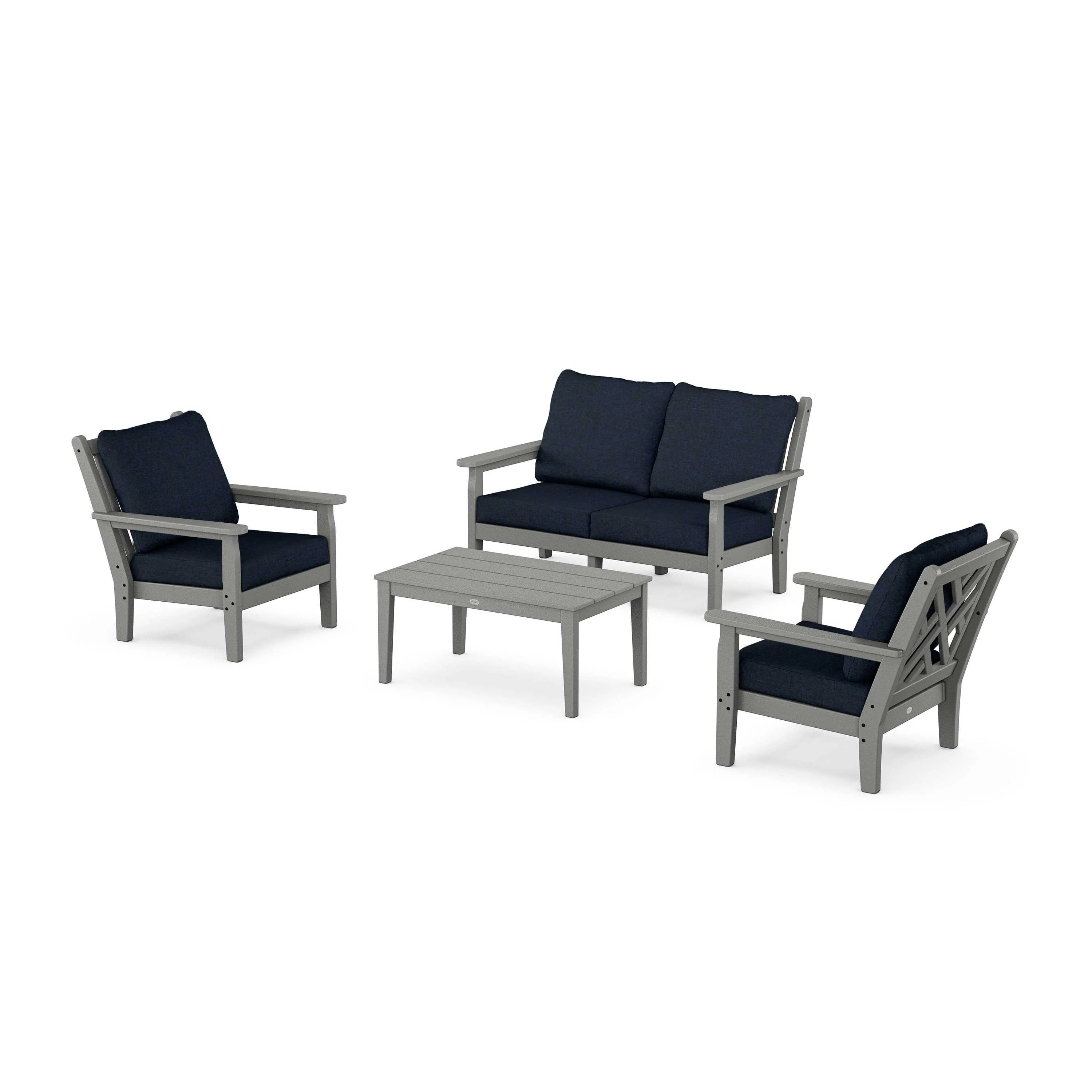 Chippendale 4-Piece Deep Seating Set with Loveseat - Image 111