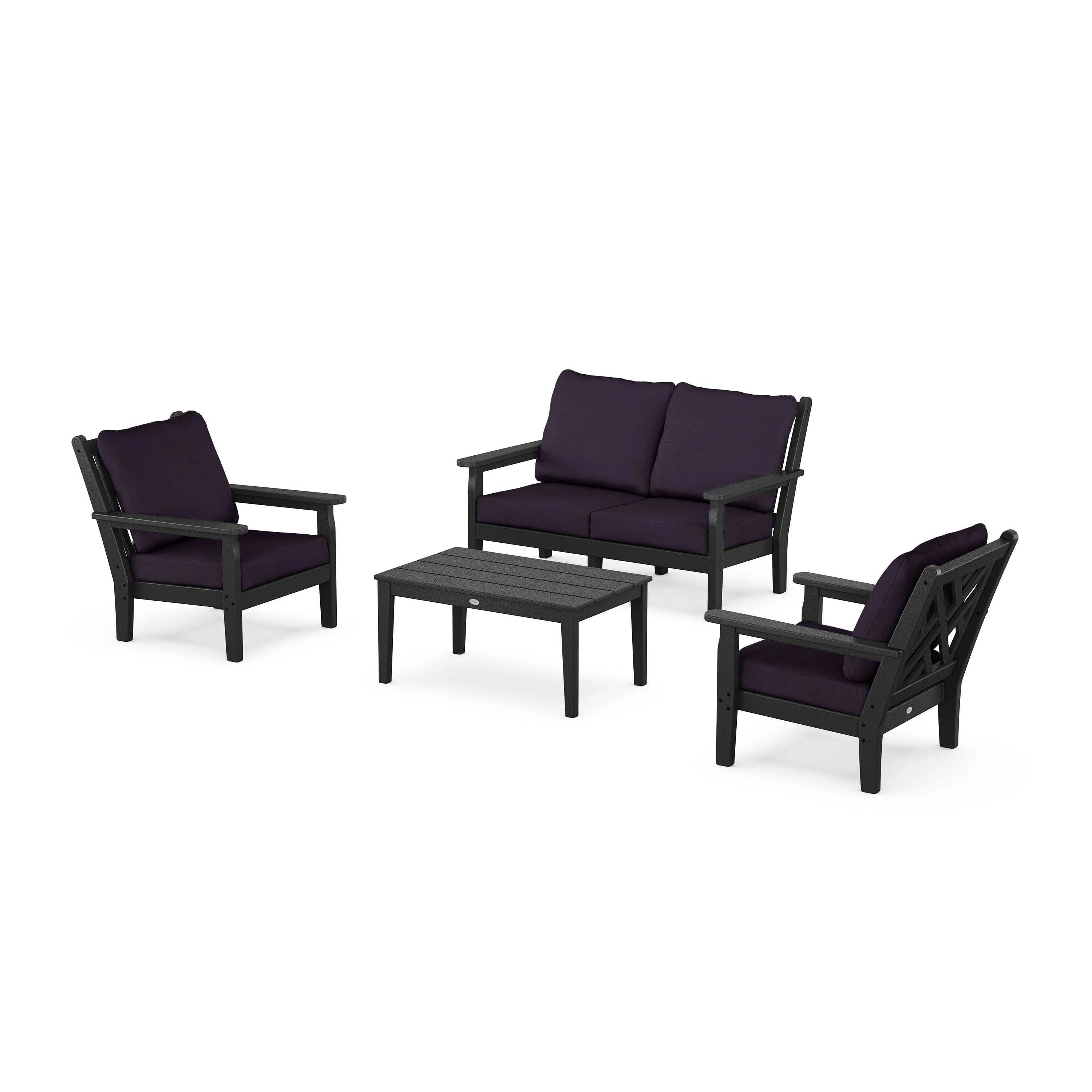 Chippendale 4-Piece Deep Seating Set with Loveseat - Image 128