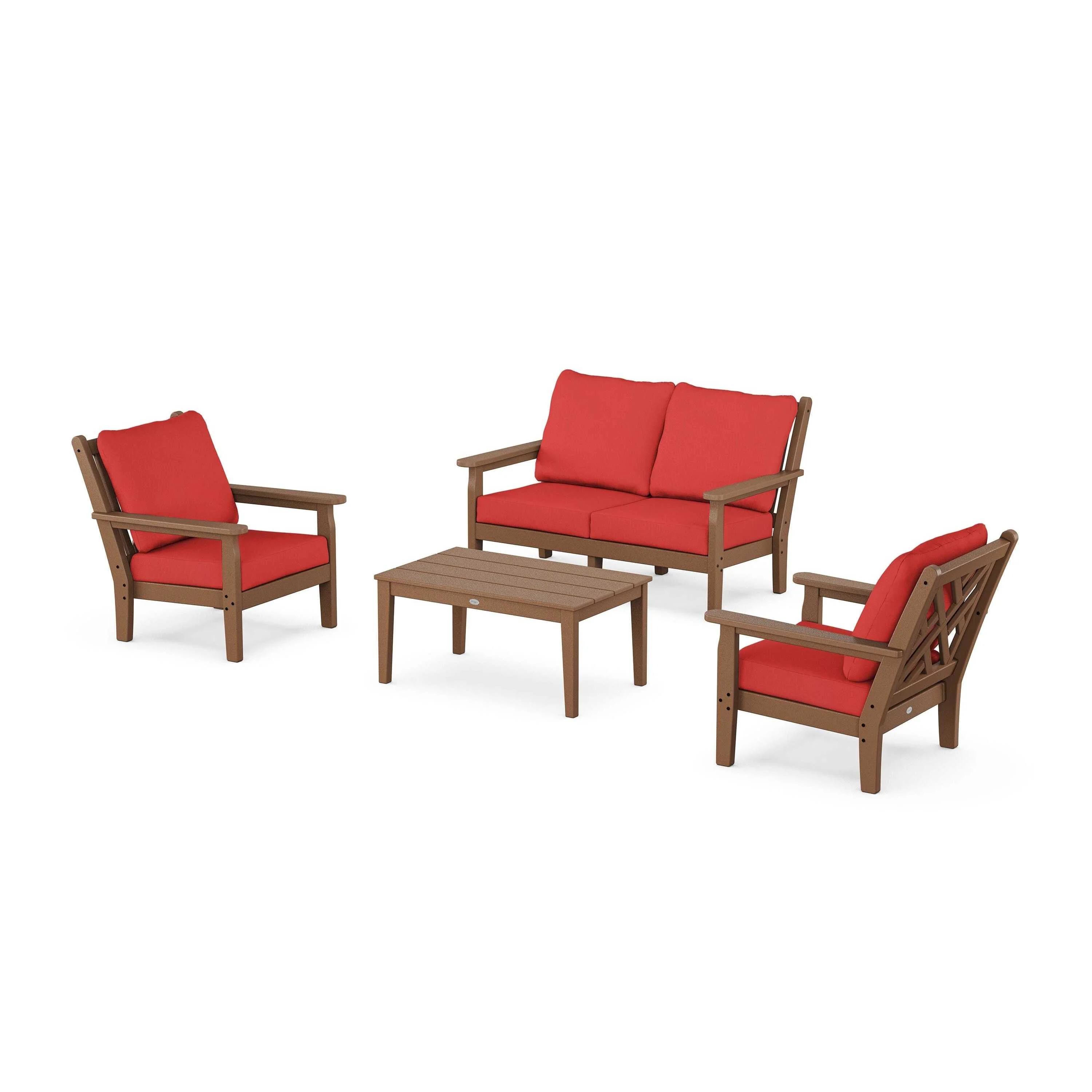 Chippendale 4-Piece Deep Seating Set with Loveseat - Image 151