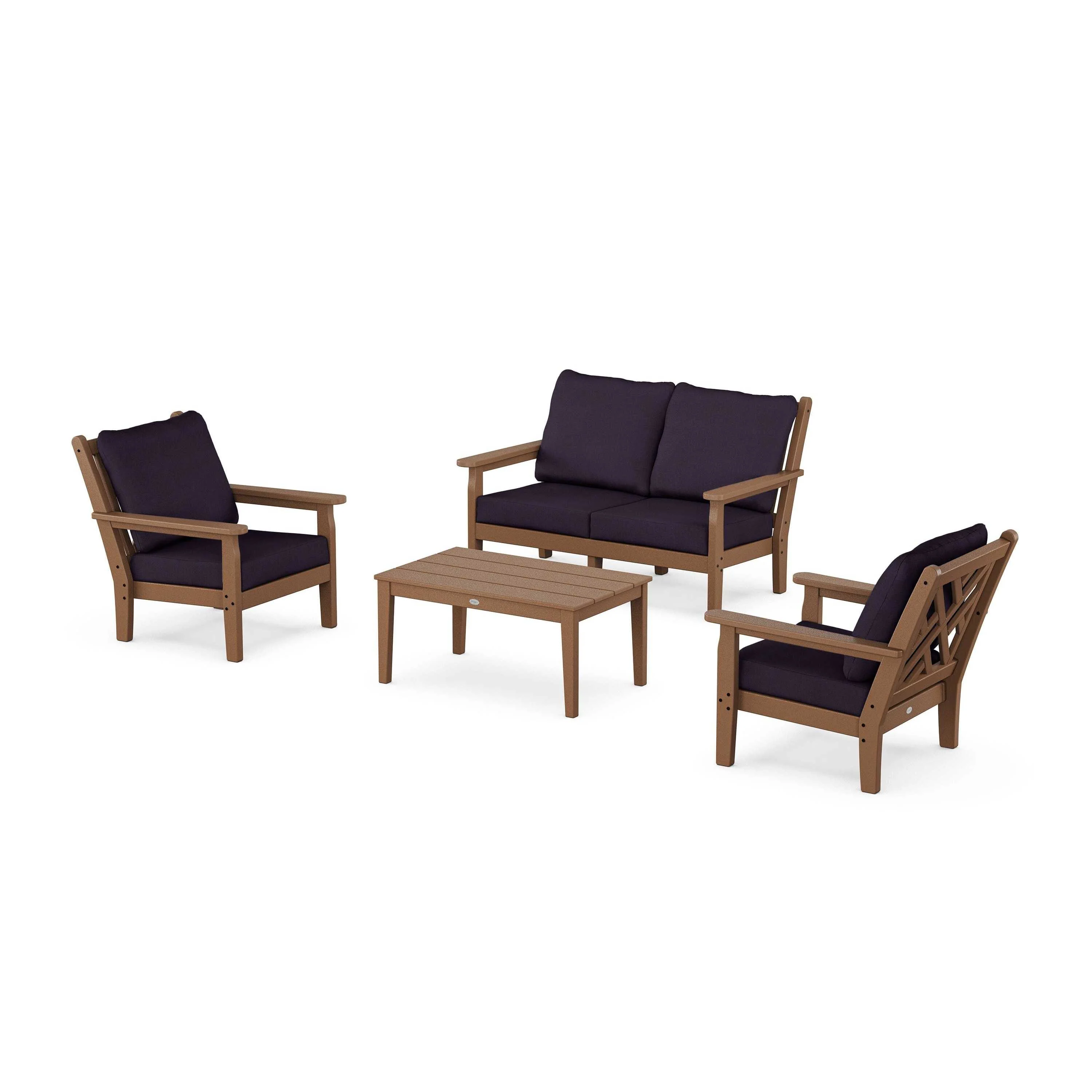 Chippendale 4-Piece Deep Seating Set with Loveseat - Image 174