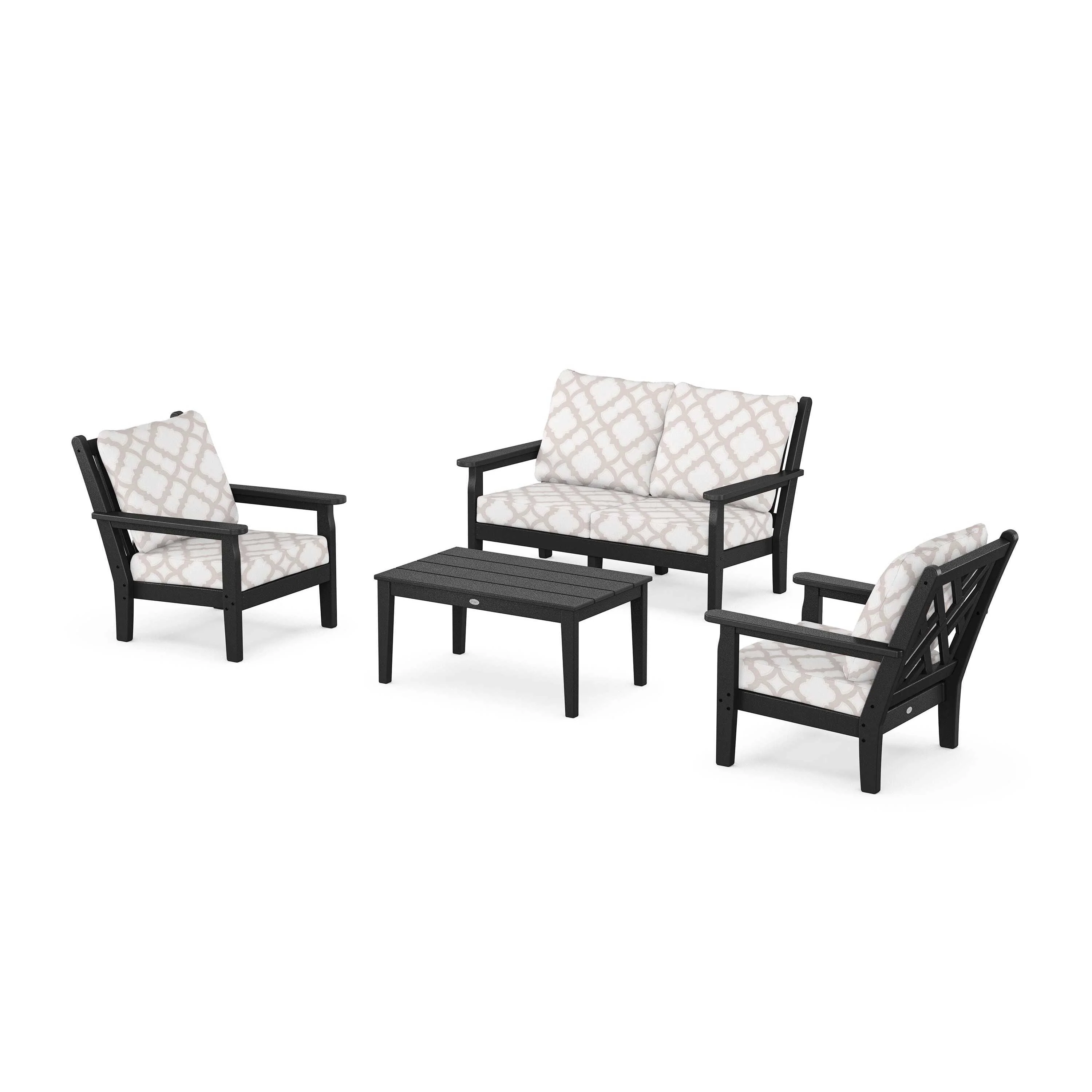 Chippendale 4-Piece Deep Seating Set with Loveseat - Image 20
