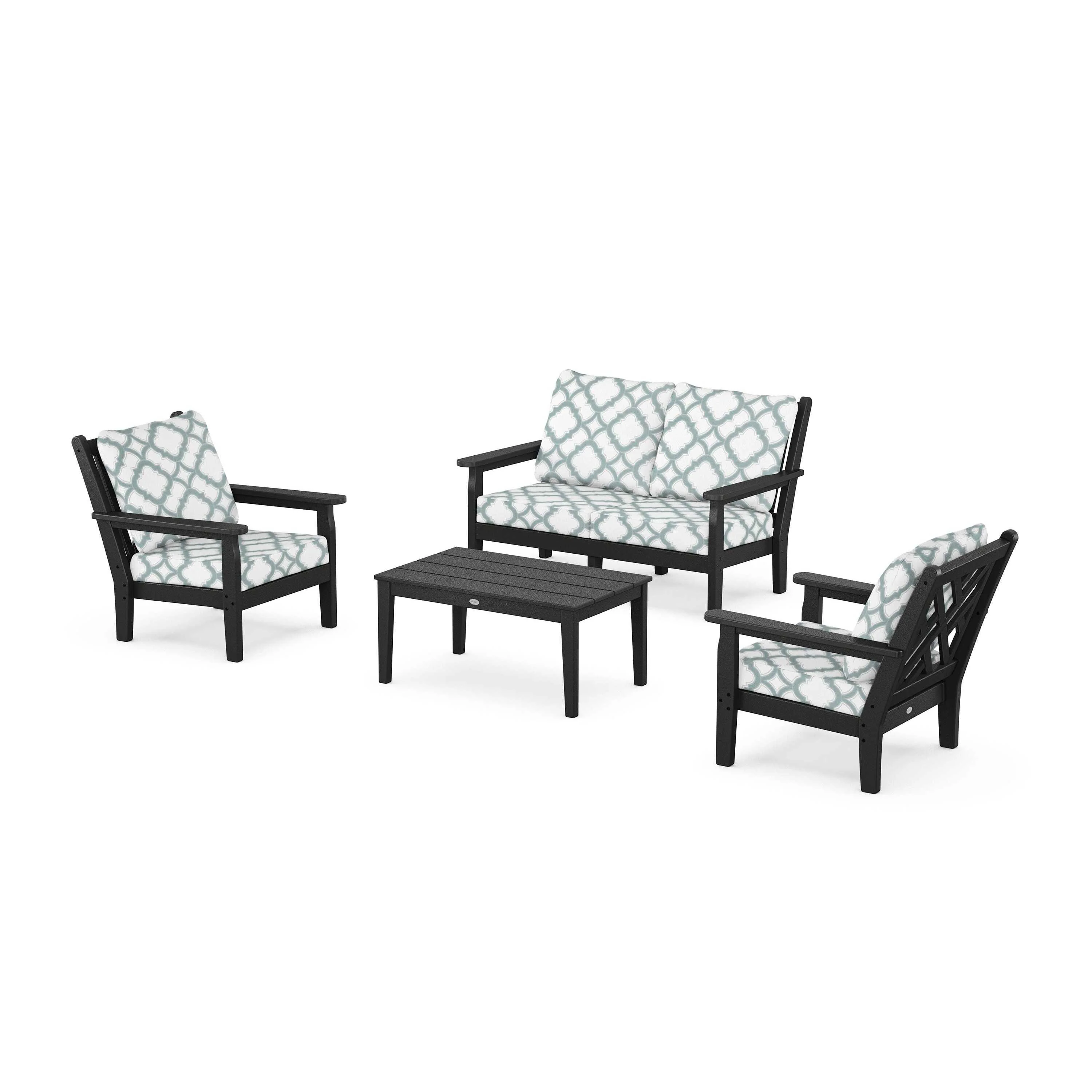 Chippendale 4-Piece Deep Seating Set with Loveseat - Image 22
