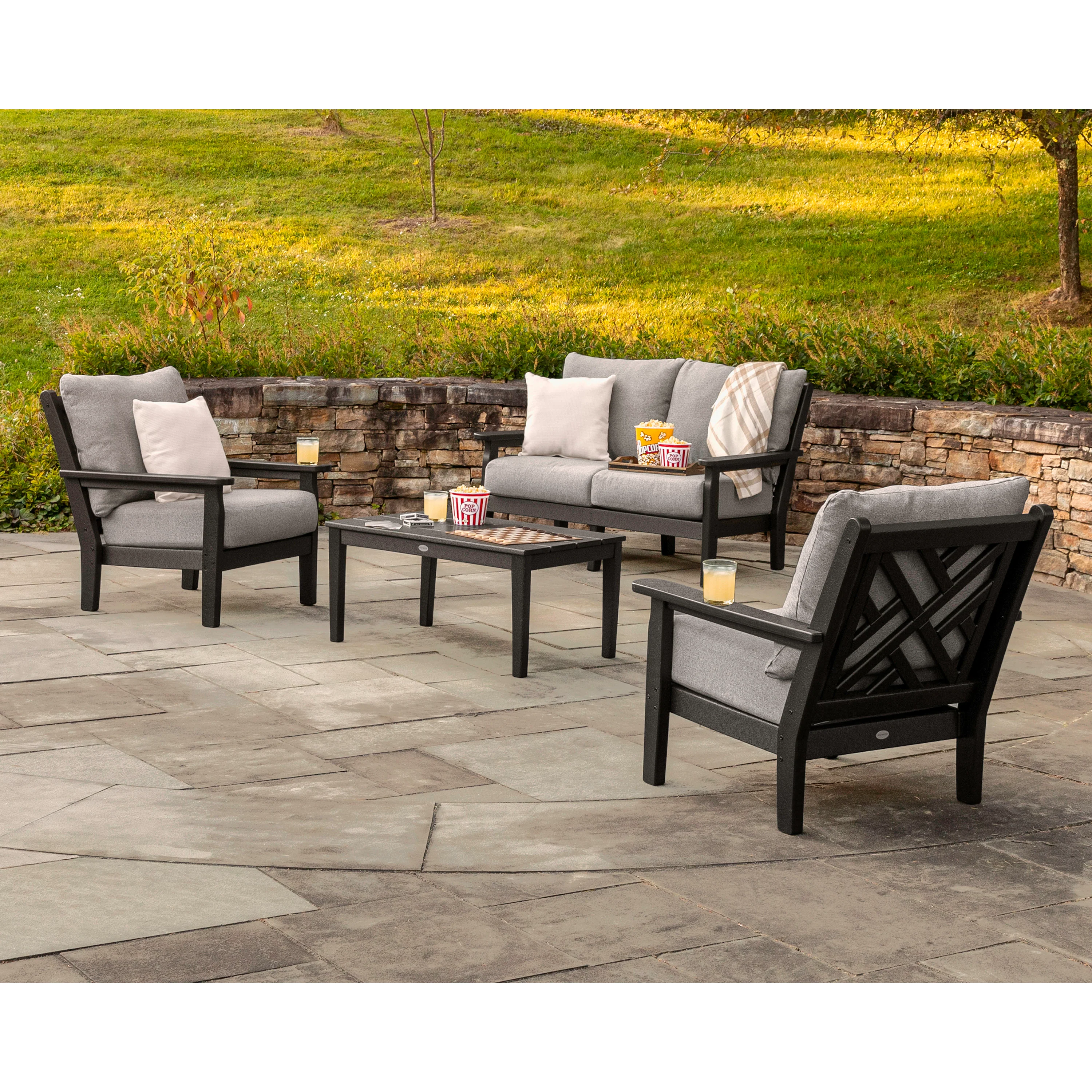 Chippendale 4-Piece Deep Seating Set with Loveseat - Image 3