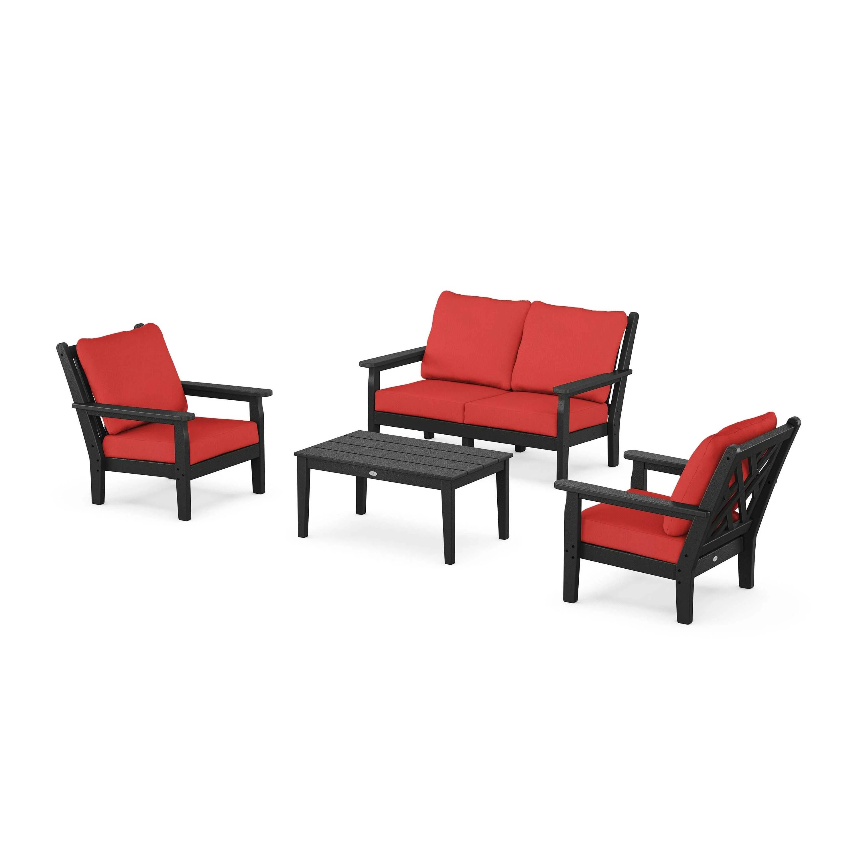 Chippendale 4-Piece Deep Seating Set with Loveseat - Image 34
