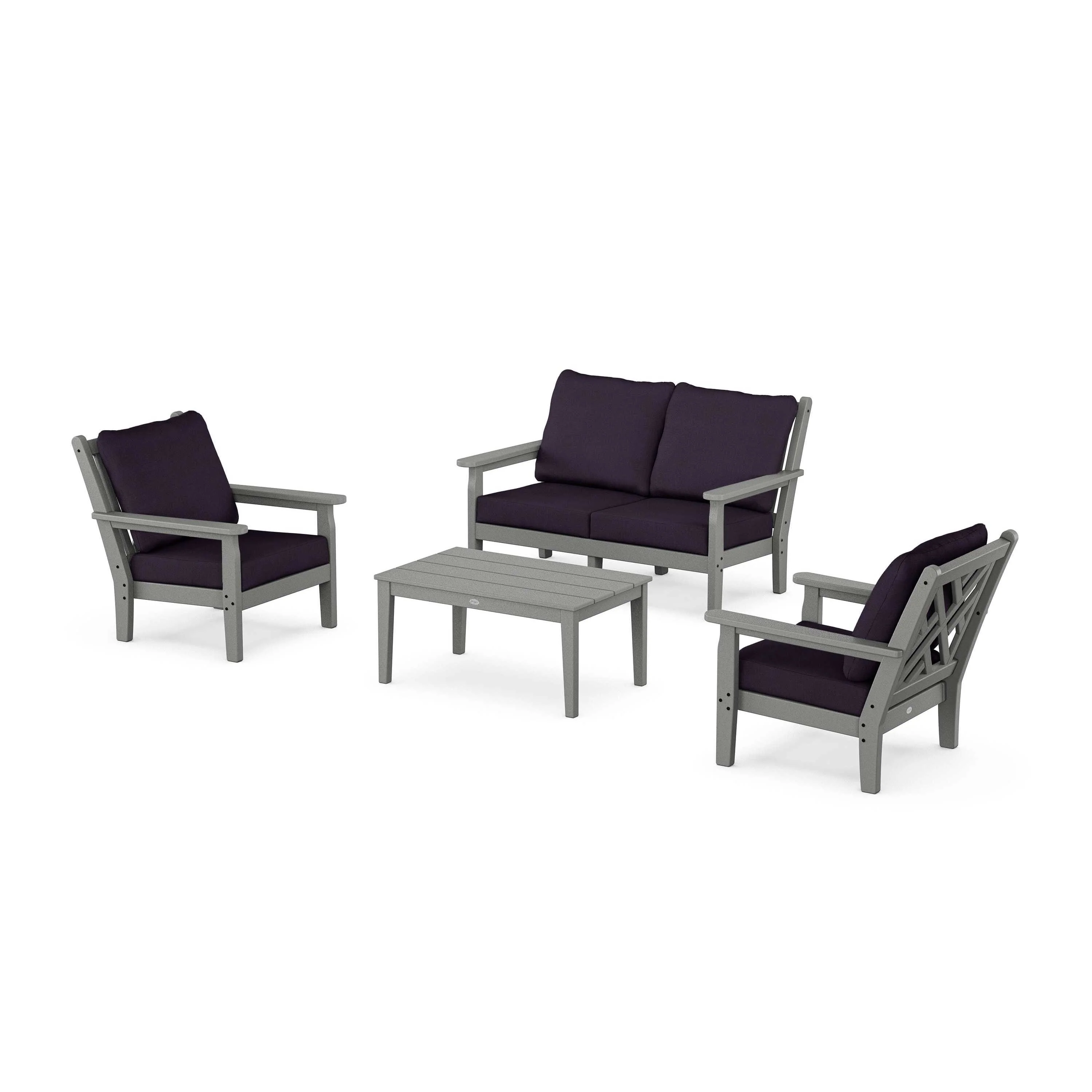 Chippendale 4-Piece Deep Seating Set with Loveseat - Image 35