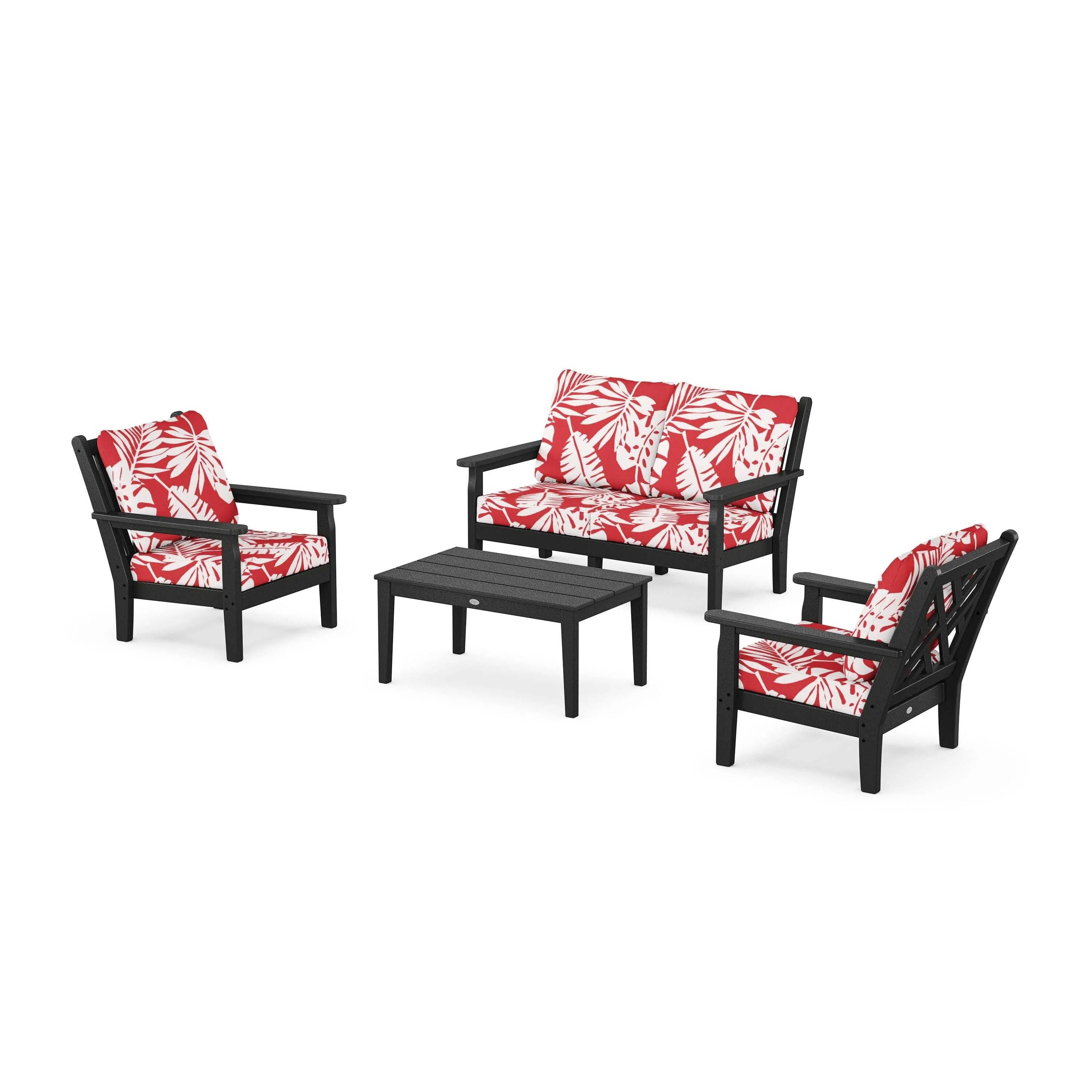 Chippendale 4-Piece Deep Seating Set with Loveseat - Image 56