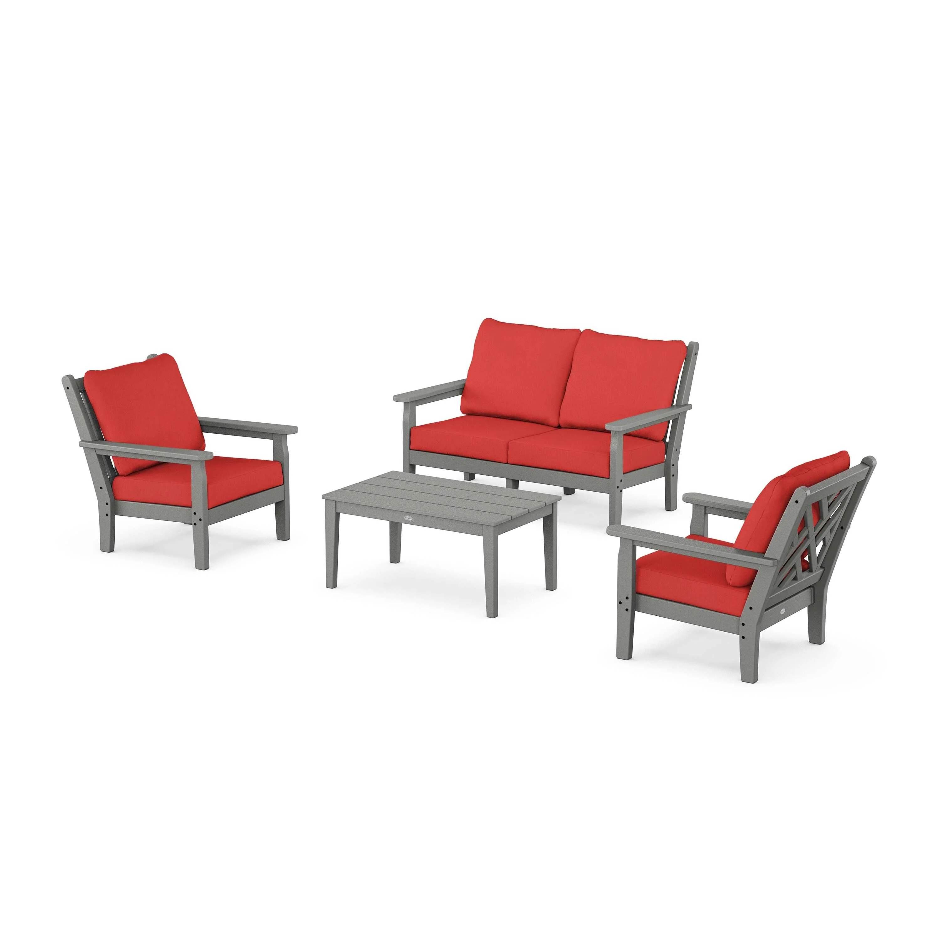 Chippendale 4-Piece Deep Seating Set with Loveseat - Image 6
