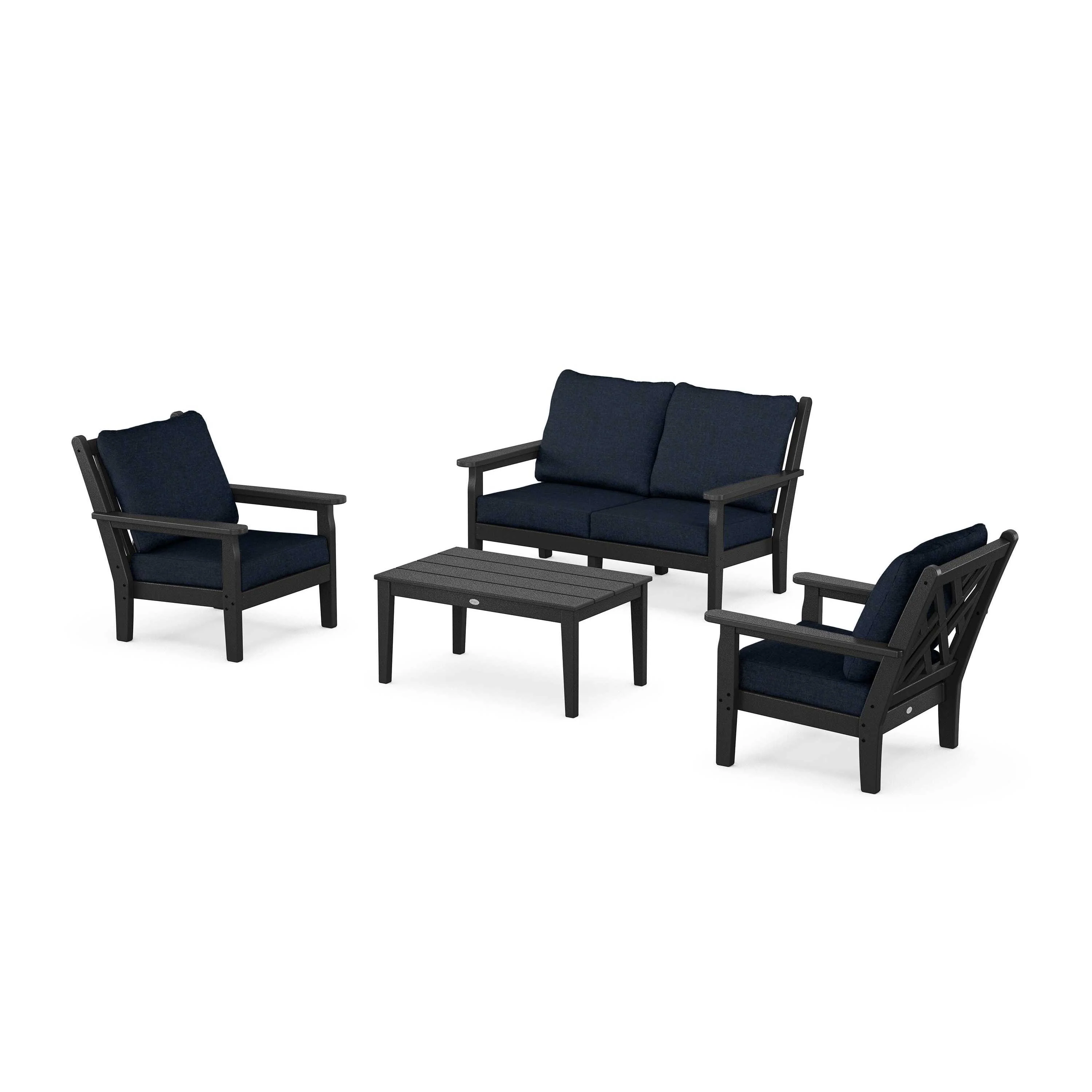 Chippendale 4-Piece Deep Seating Set with Loveseat - Image 93