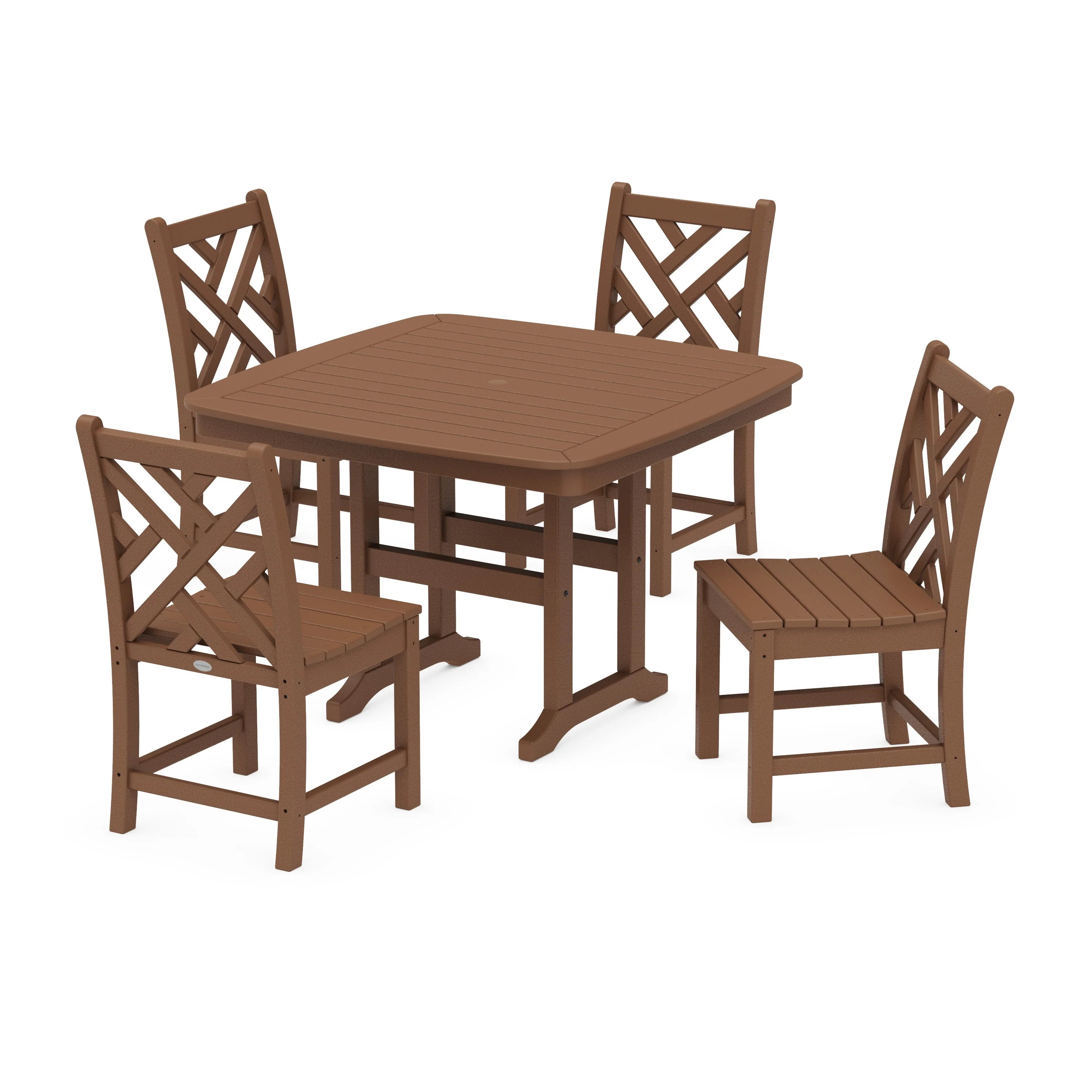 Chippendale Side Chair 5-Piece Dining Set with Trestle Legs - Image 4