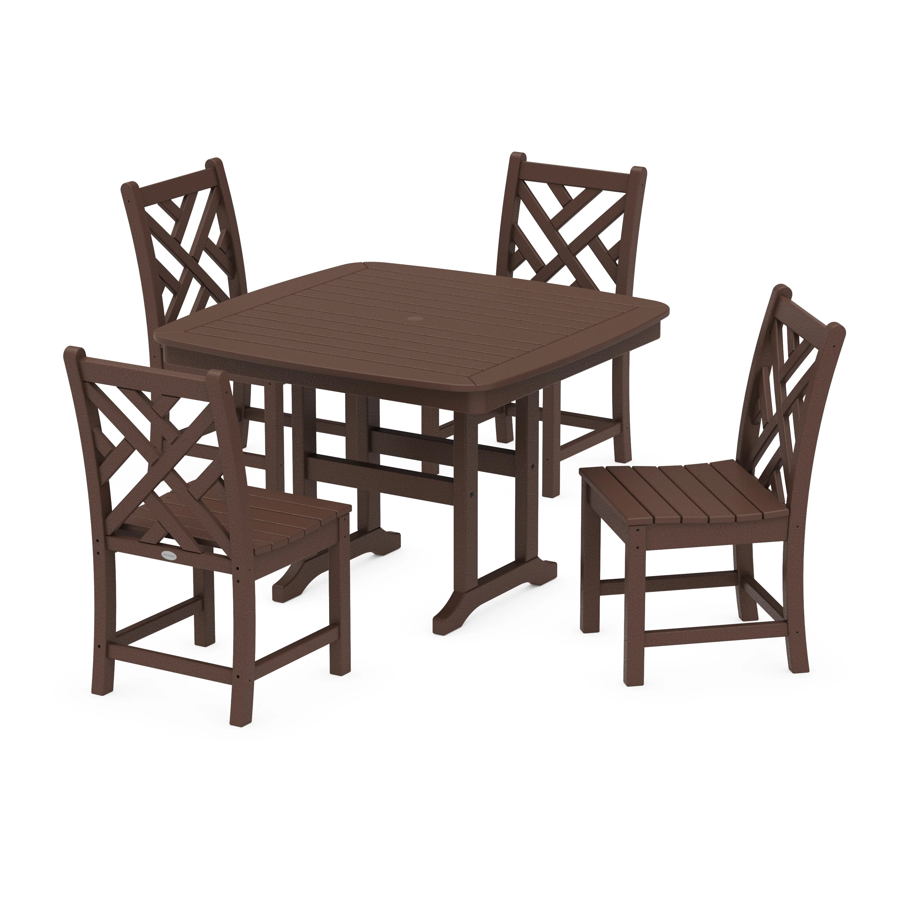 Chippendale Side Chair 5-Piece Dining Set with Trestle Legs - Image 5