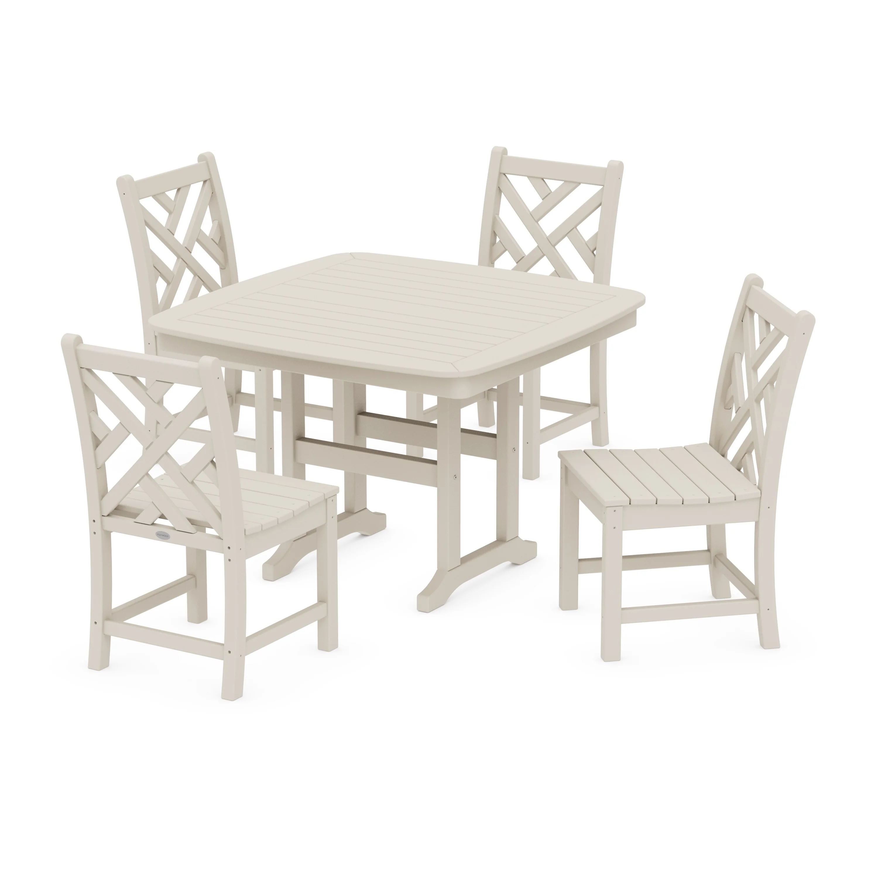 Chippendale Side Chair 5-Piece Dining Set with Trestle Legs - Image 6