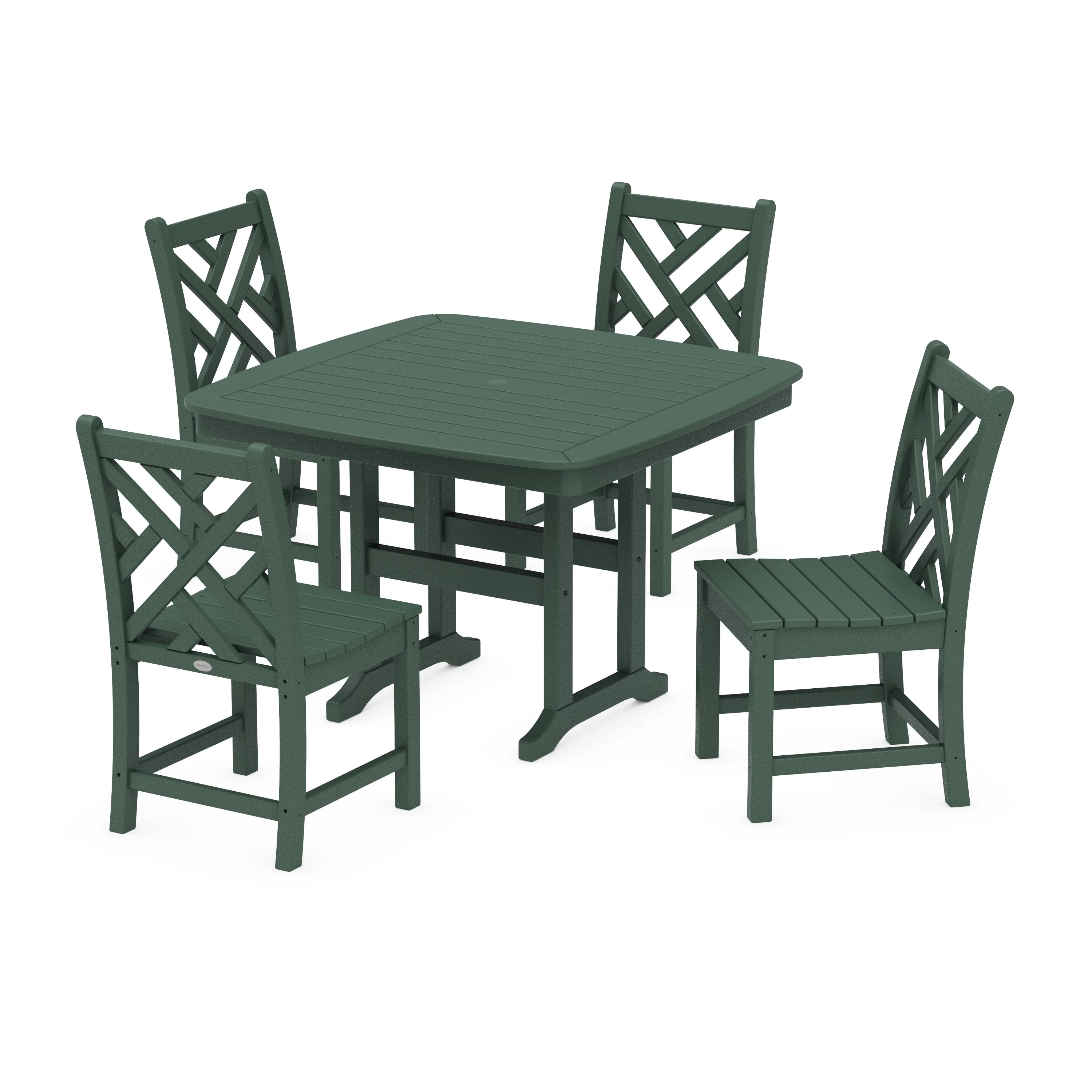 Chippendale Side Chair 5-Piece Dining Set with Trestle Legs - Image 8
