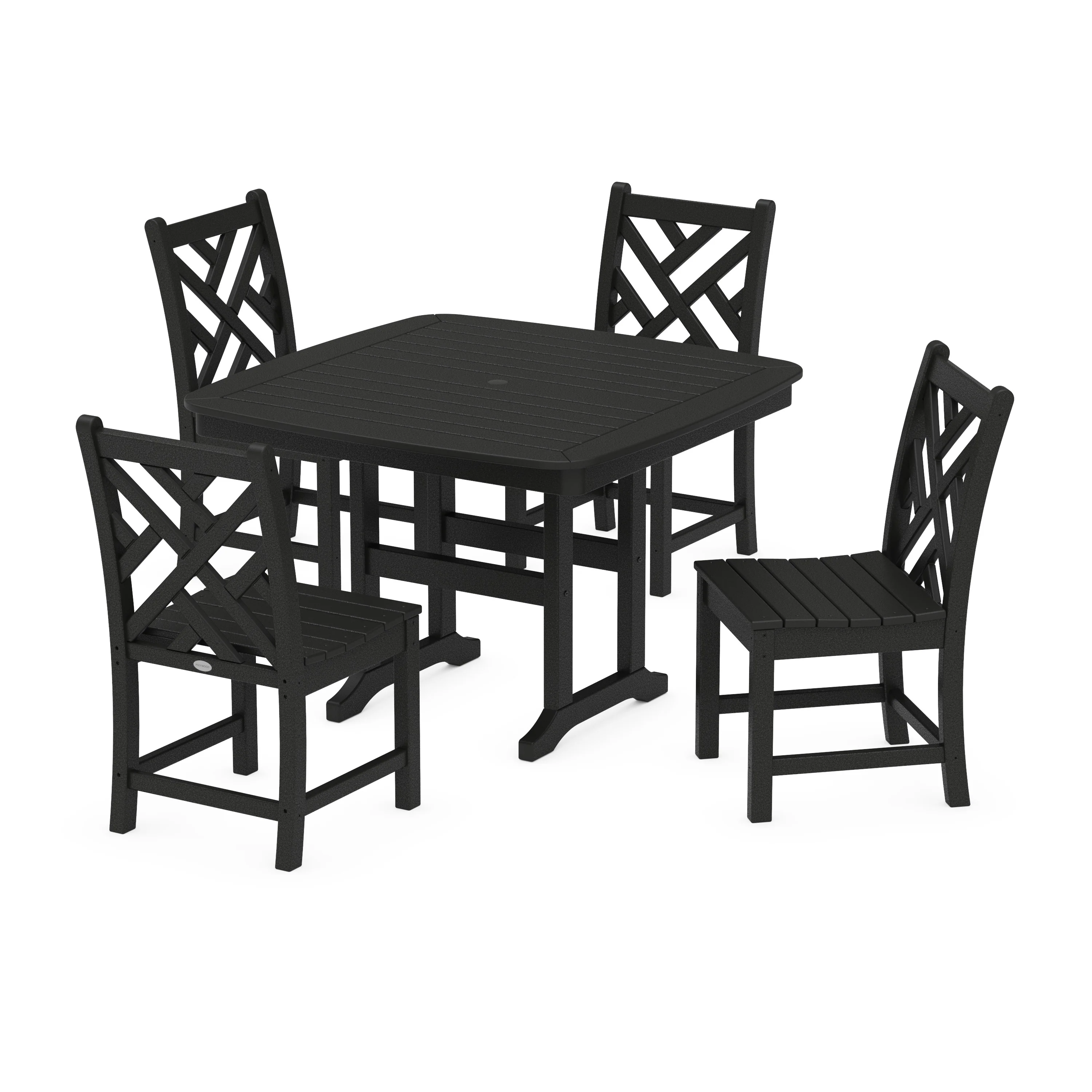 Chippendale Side Chair 5-Piece Dining Set with Trestle Legs - Image 9