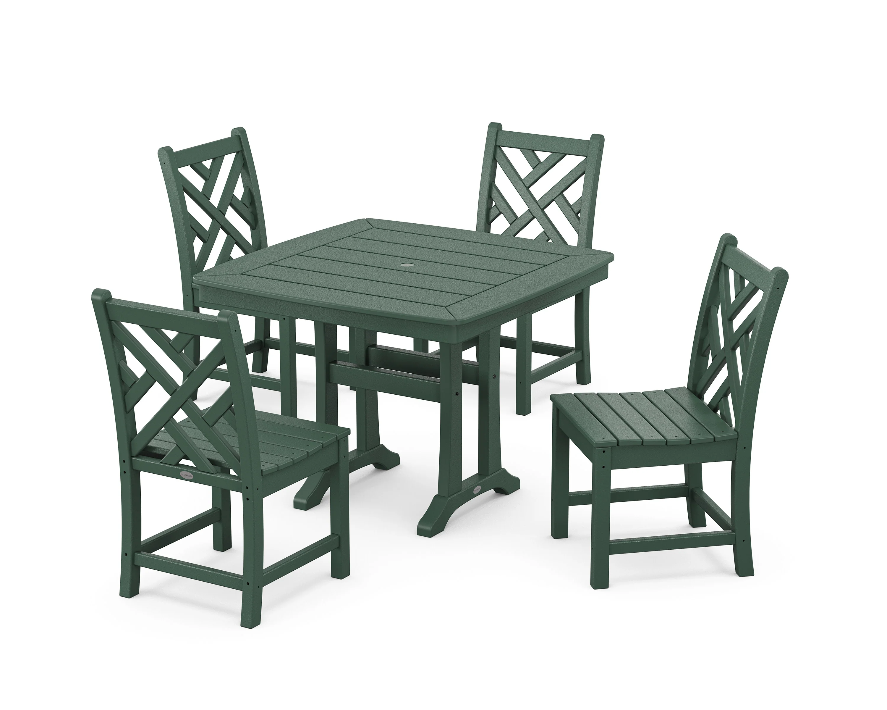Chippendale Side Chair 5-Piece Dining Set with Trestle Legs - Image 5