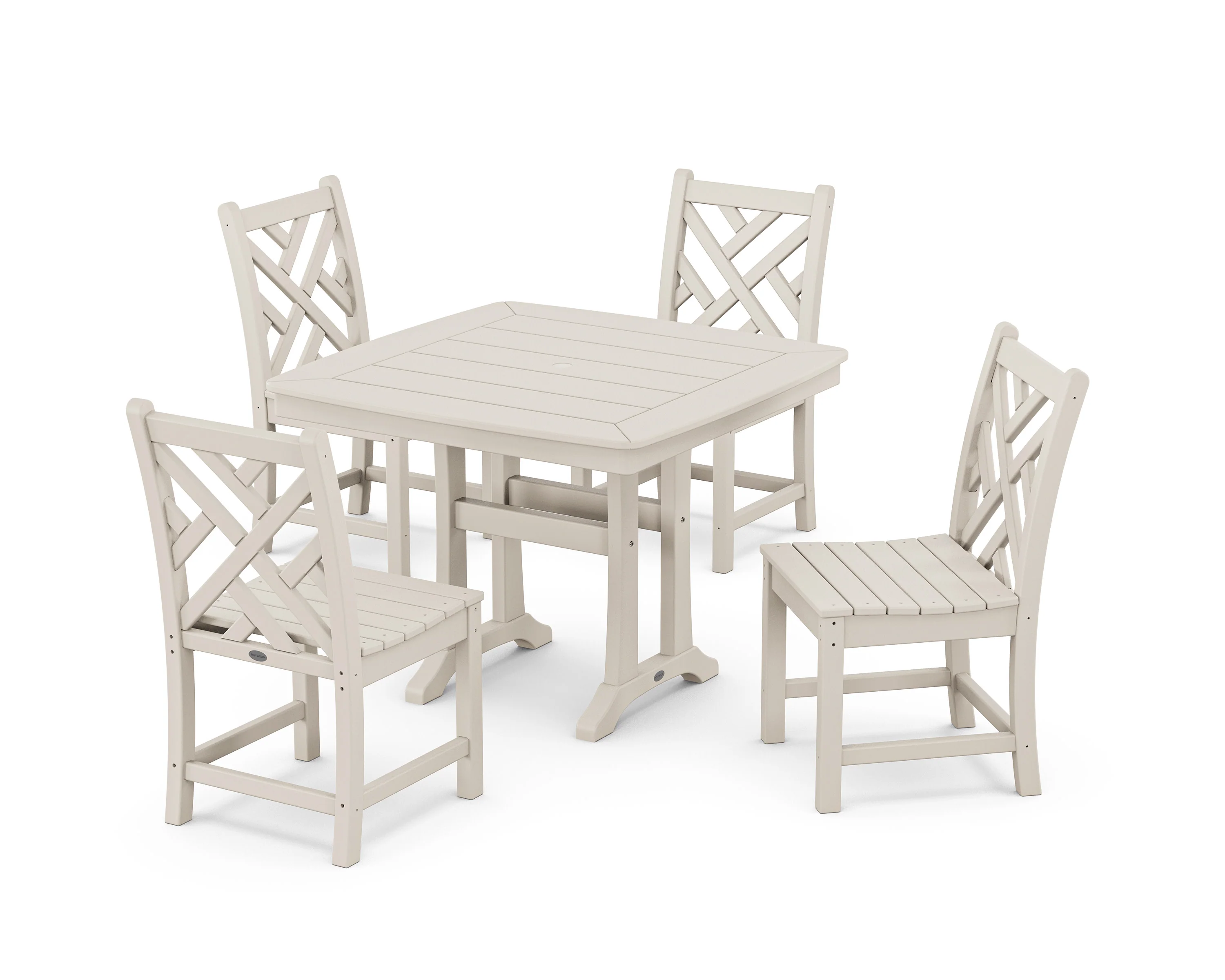 Chippendale Side Chair 5-Piece Dining Set with Trestle Legs - Image 7