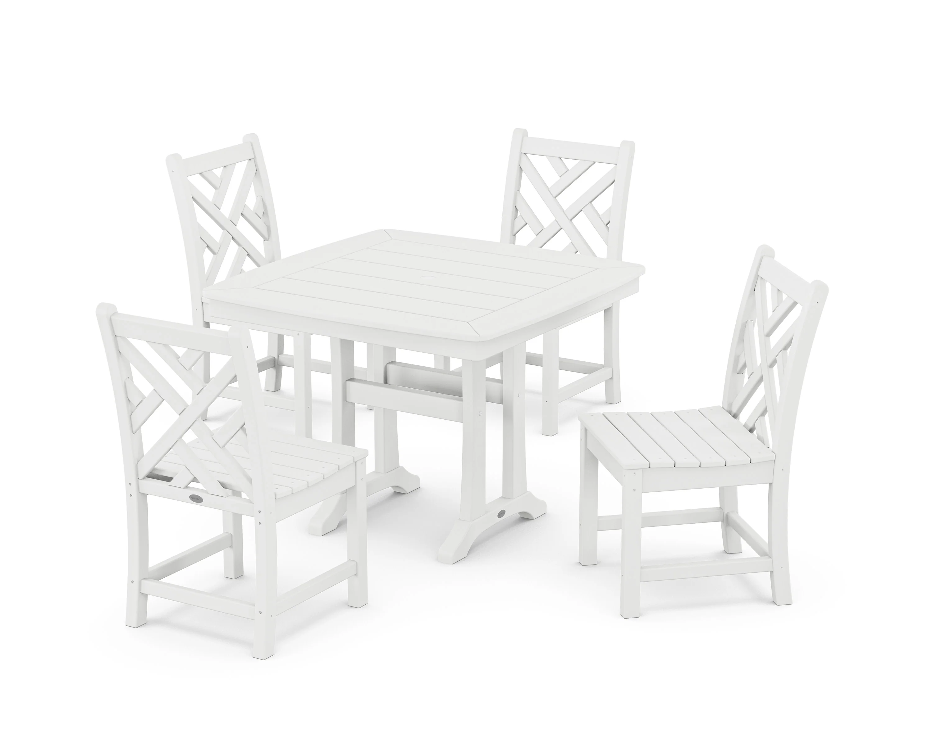 Chippendale Side Chair 5-Piece Dining Set with Trestle Legs - Image 8
