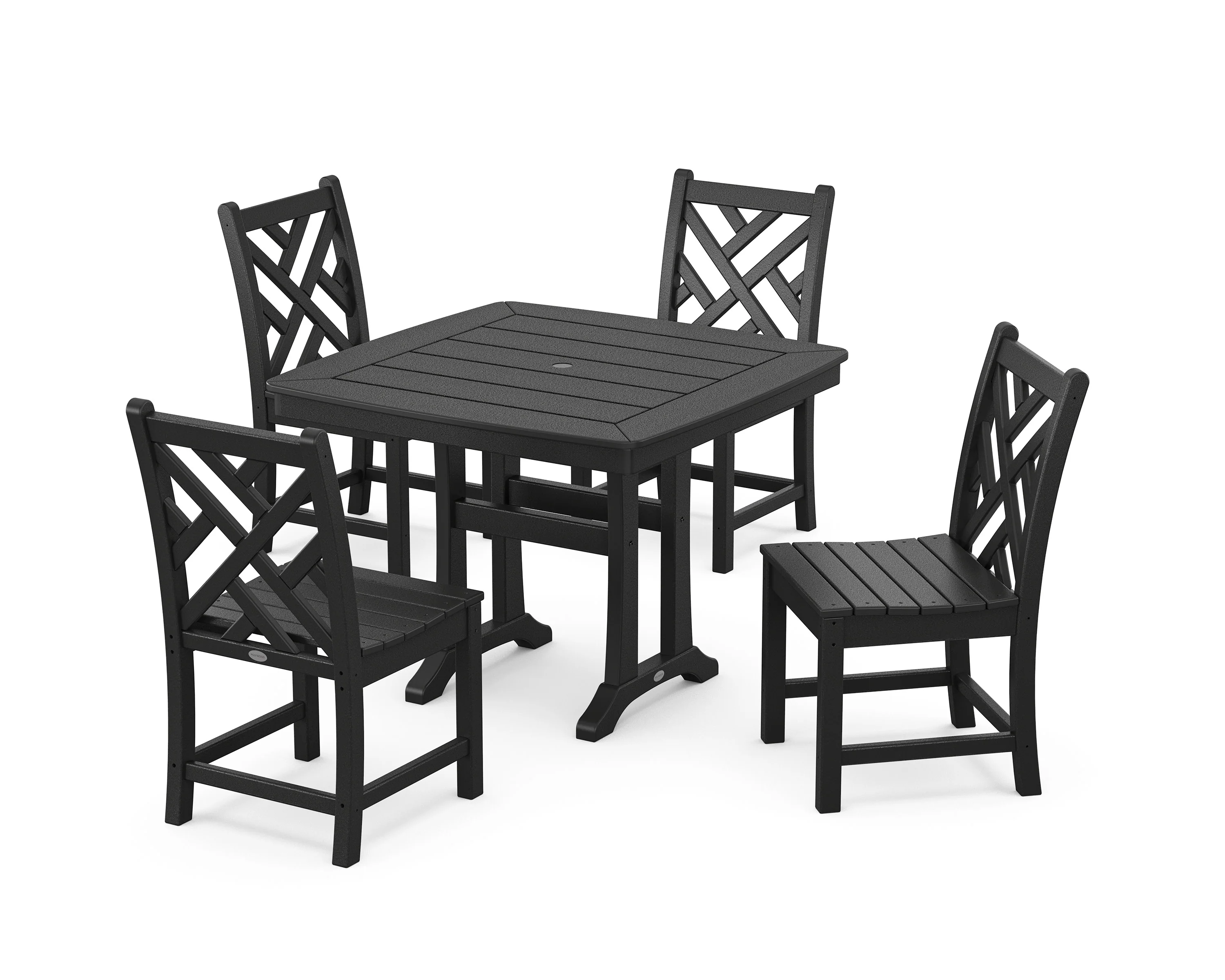Chippendale Side Chair 5-Piece Dining Set with Trestle Legs - Image 9