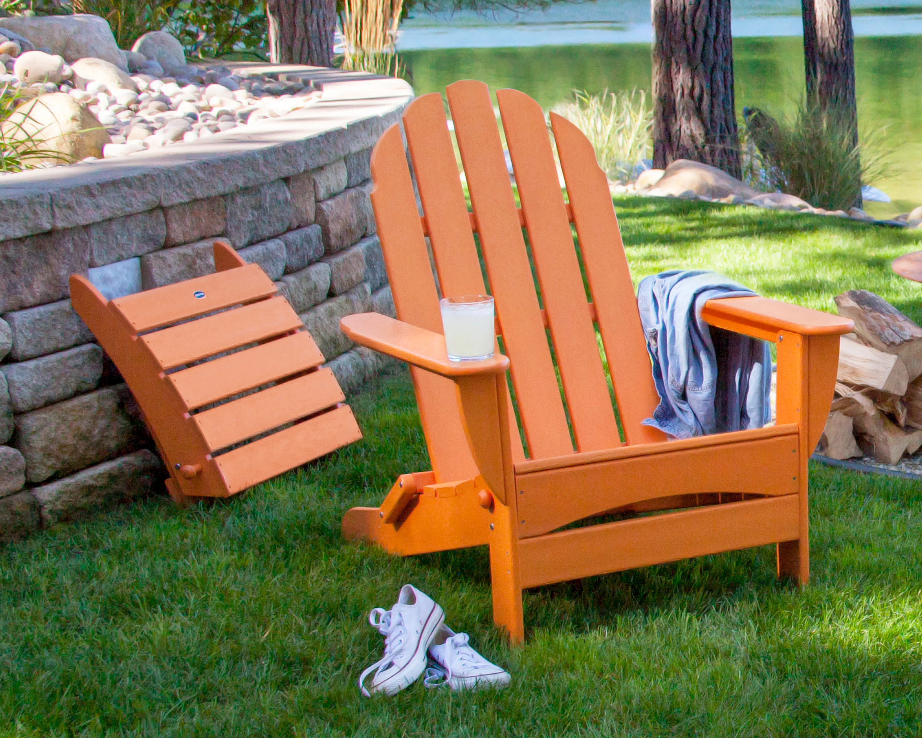 Classic Oversized Adirondack Folding Ottoman - Image 3