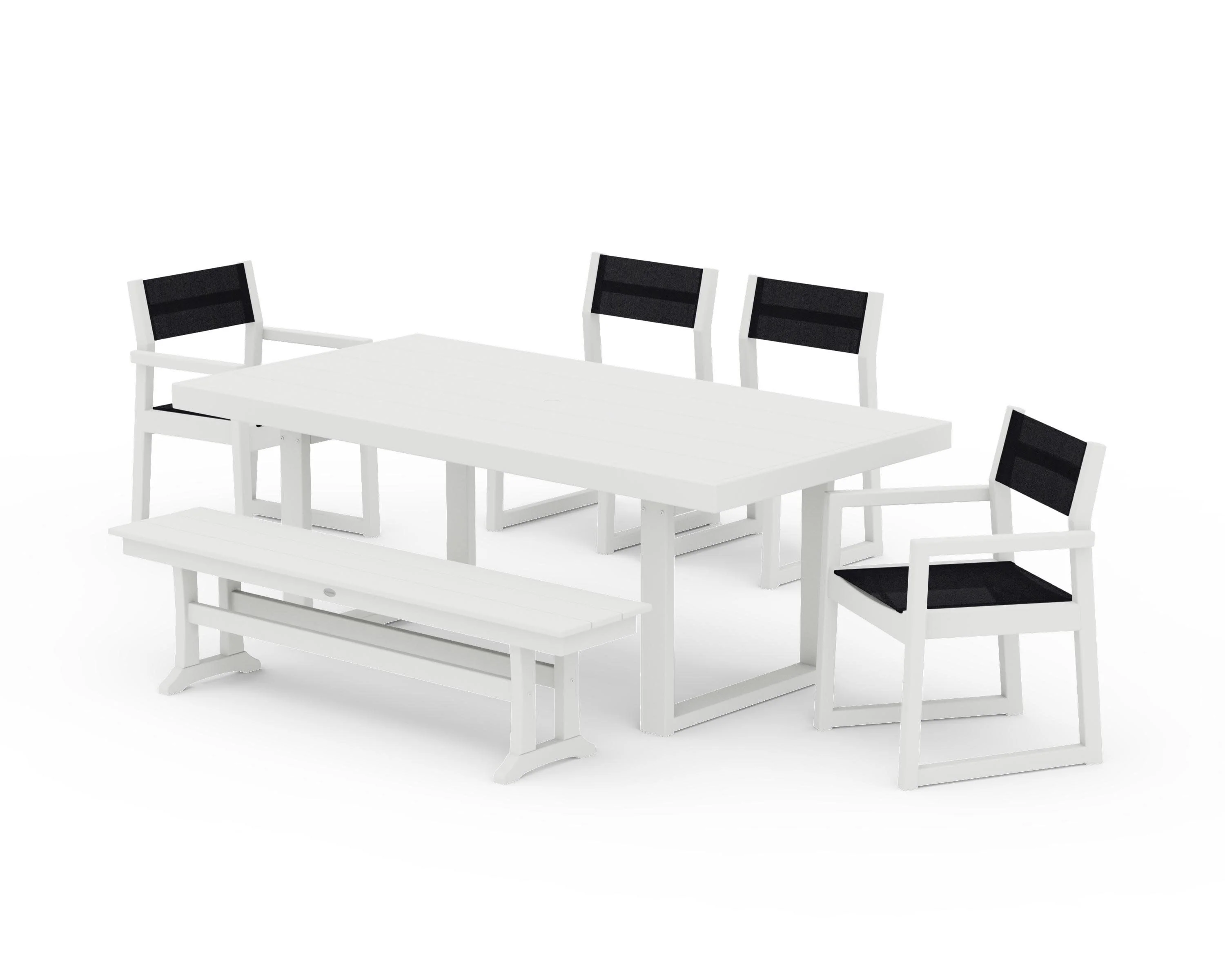 EDGE Sling 6-Piece Dining Set with Bench - Image 10