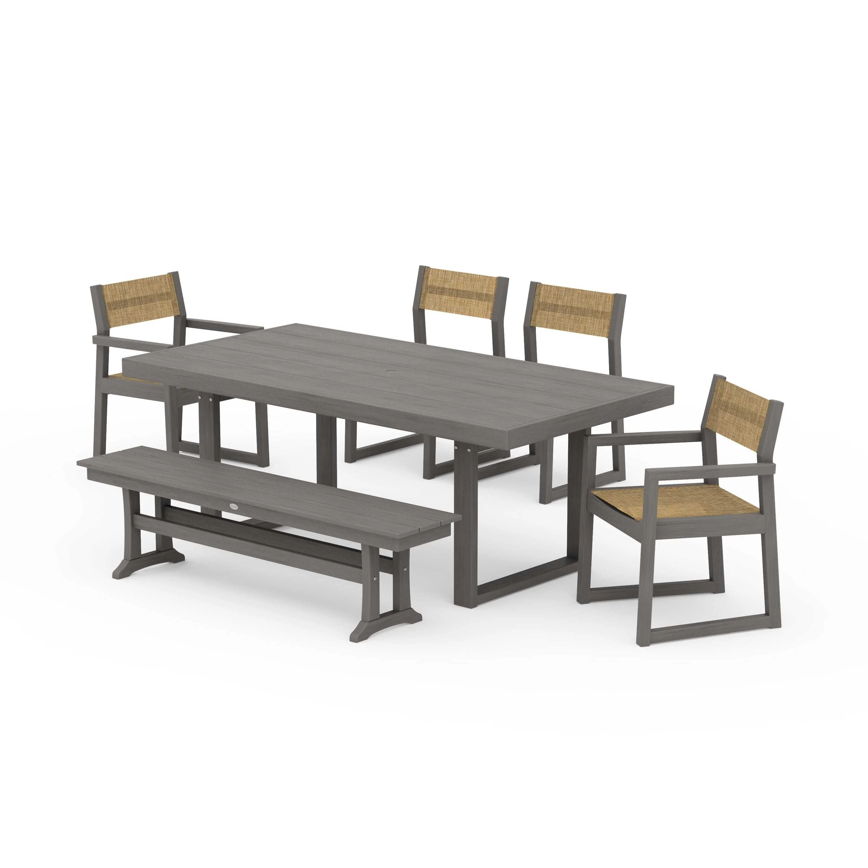 EDGE Sling 6-Piece Dining Set with Bench - Image 102