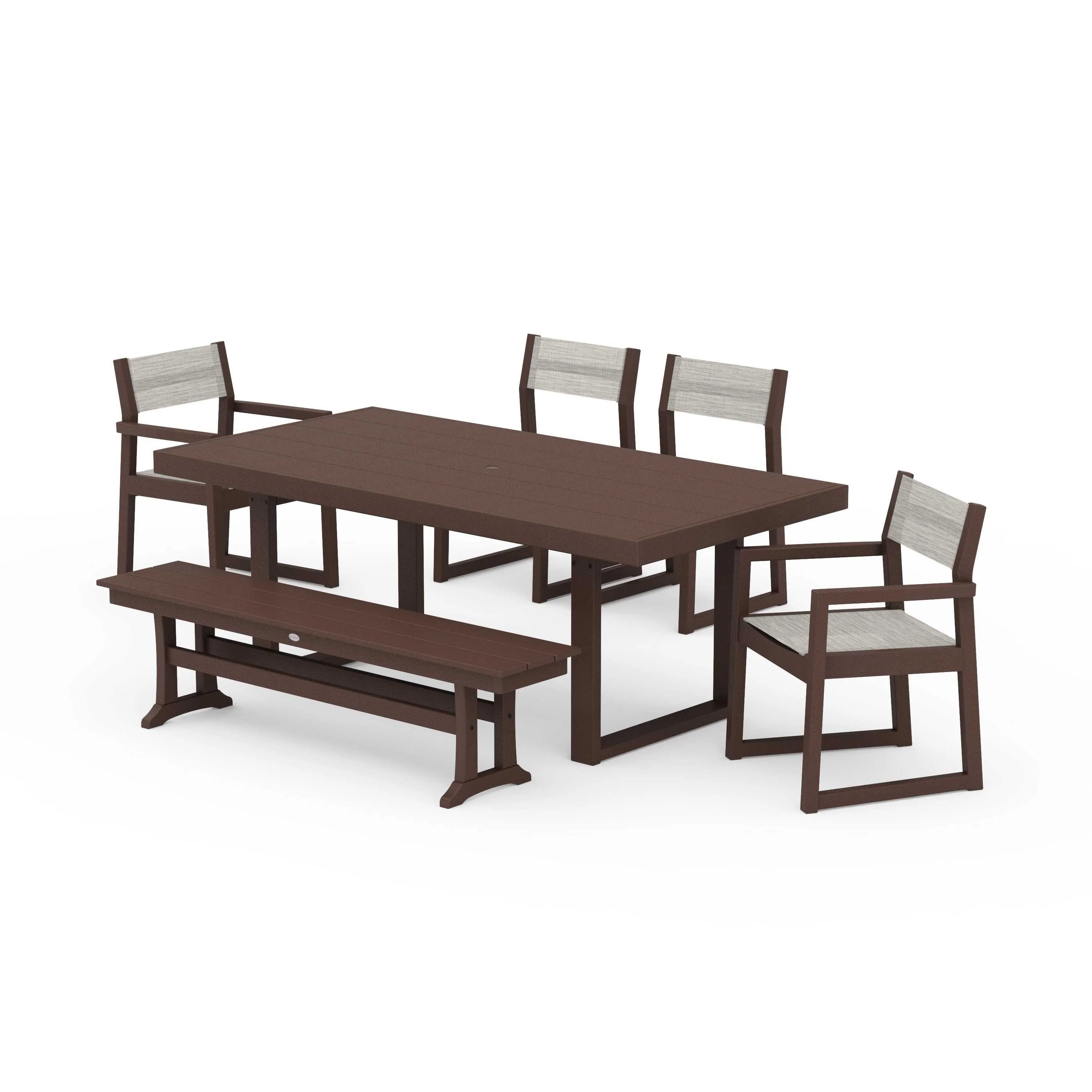 EDGE Sling 6-Piece Dining Set with Bench - Image 107