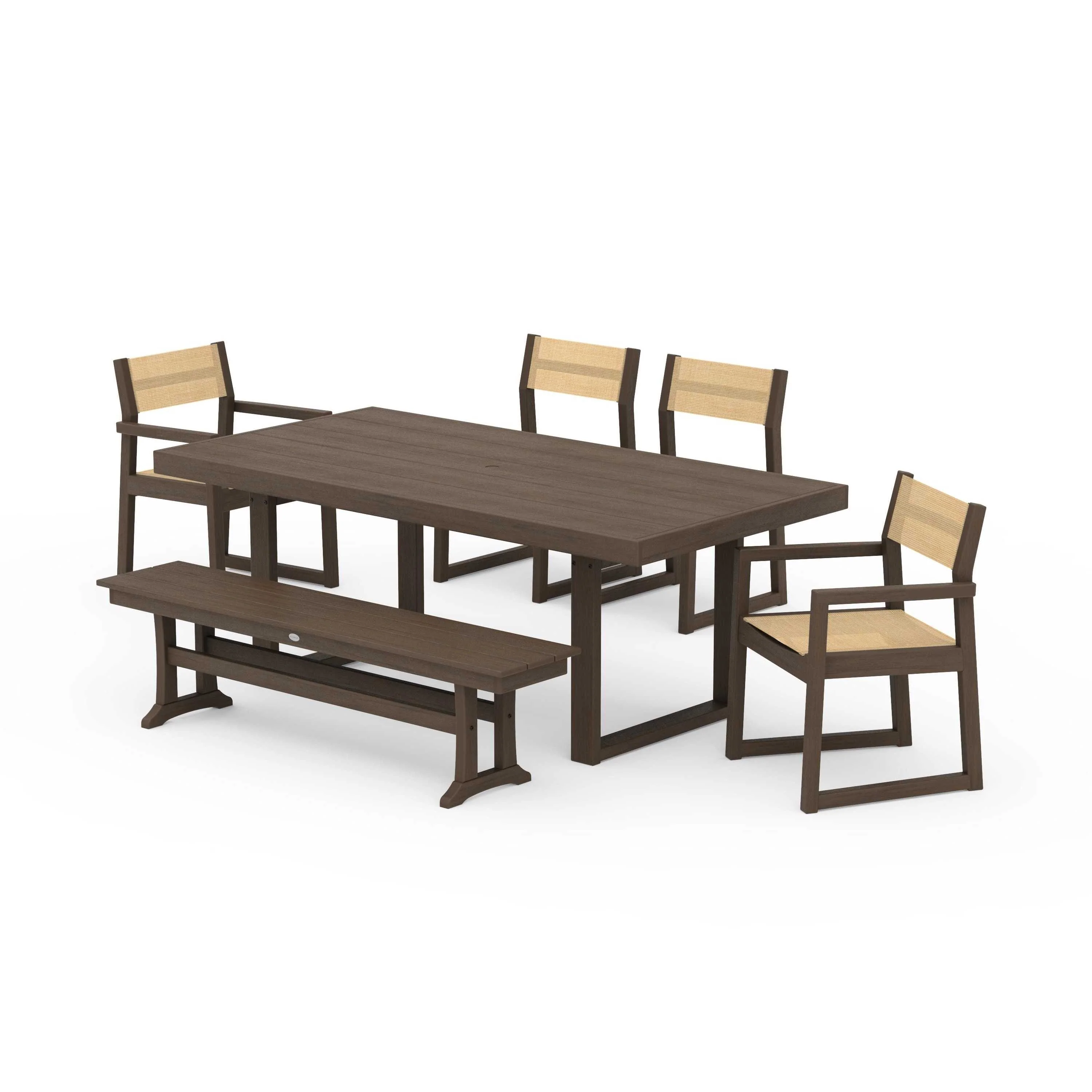 EDGE Sling 6-Piece Dining Set with Bench - Image 109