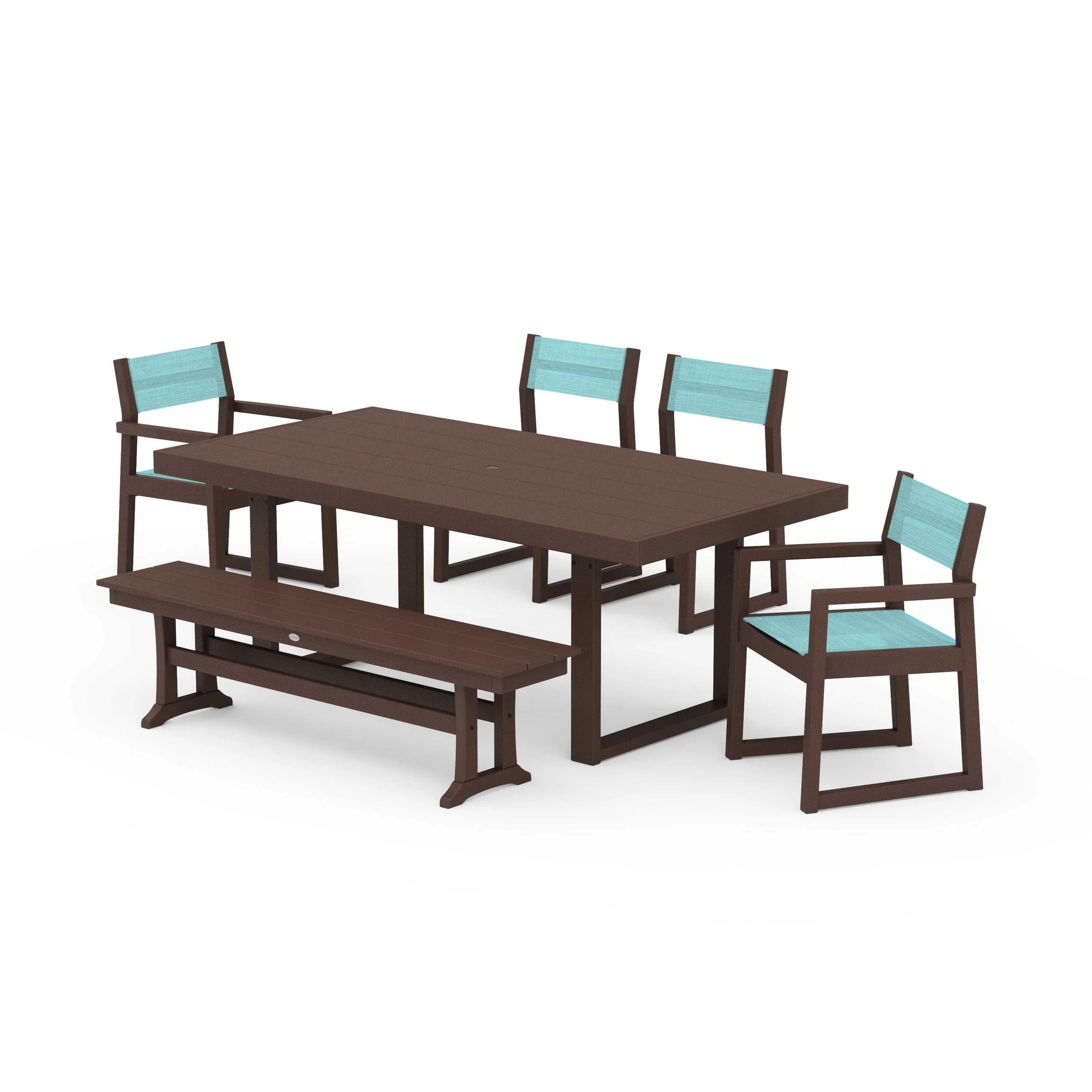 EDGE Sling 6-Piece Dining Set with Bench - Image 112