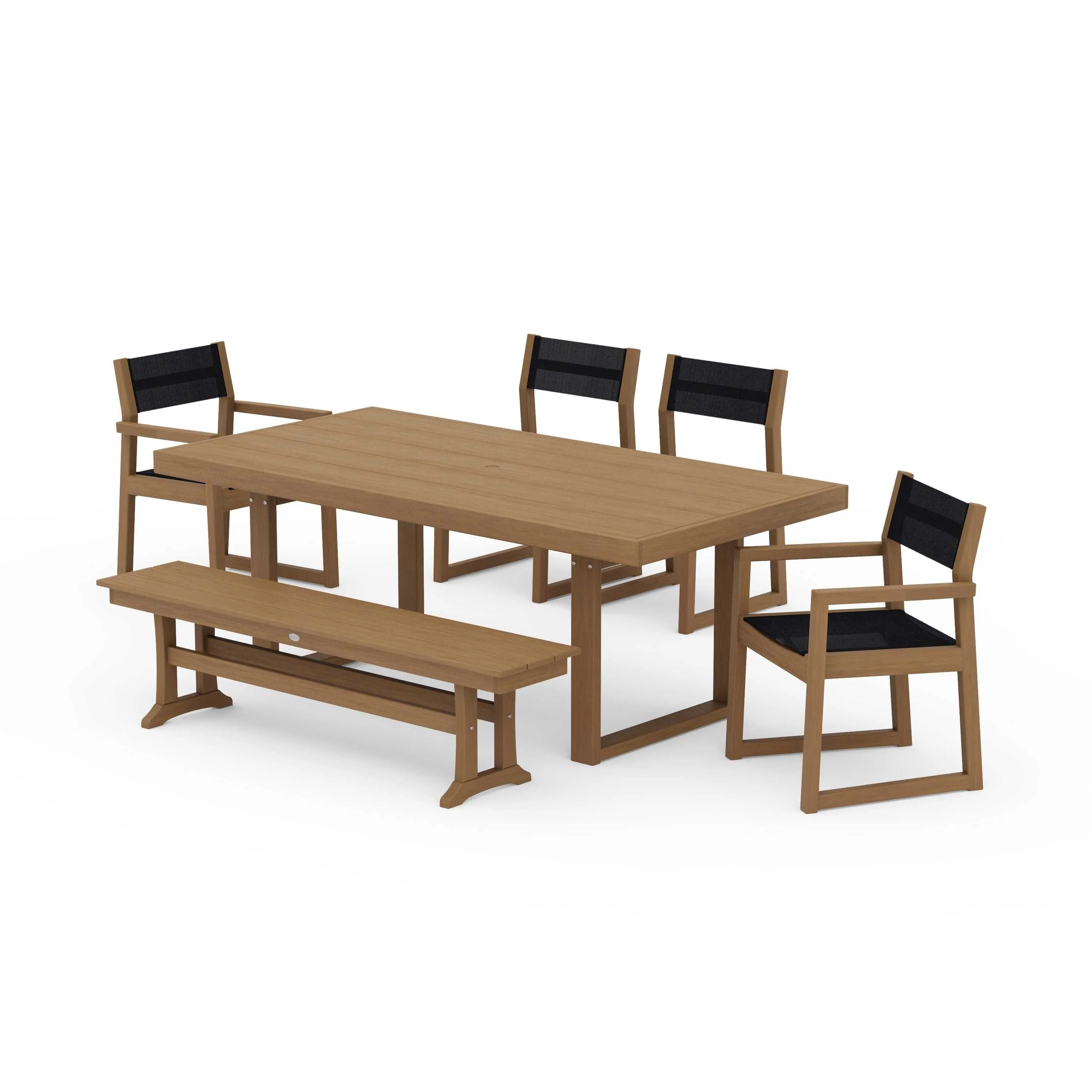 EDGE Sling 6-Piece Dining Set with Bench - Image 115