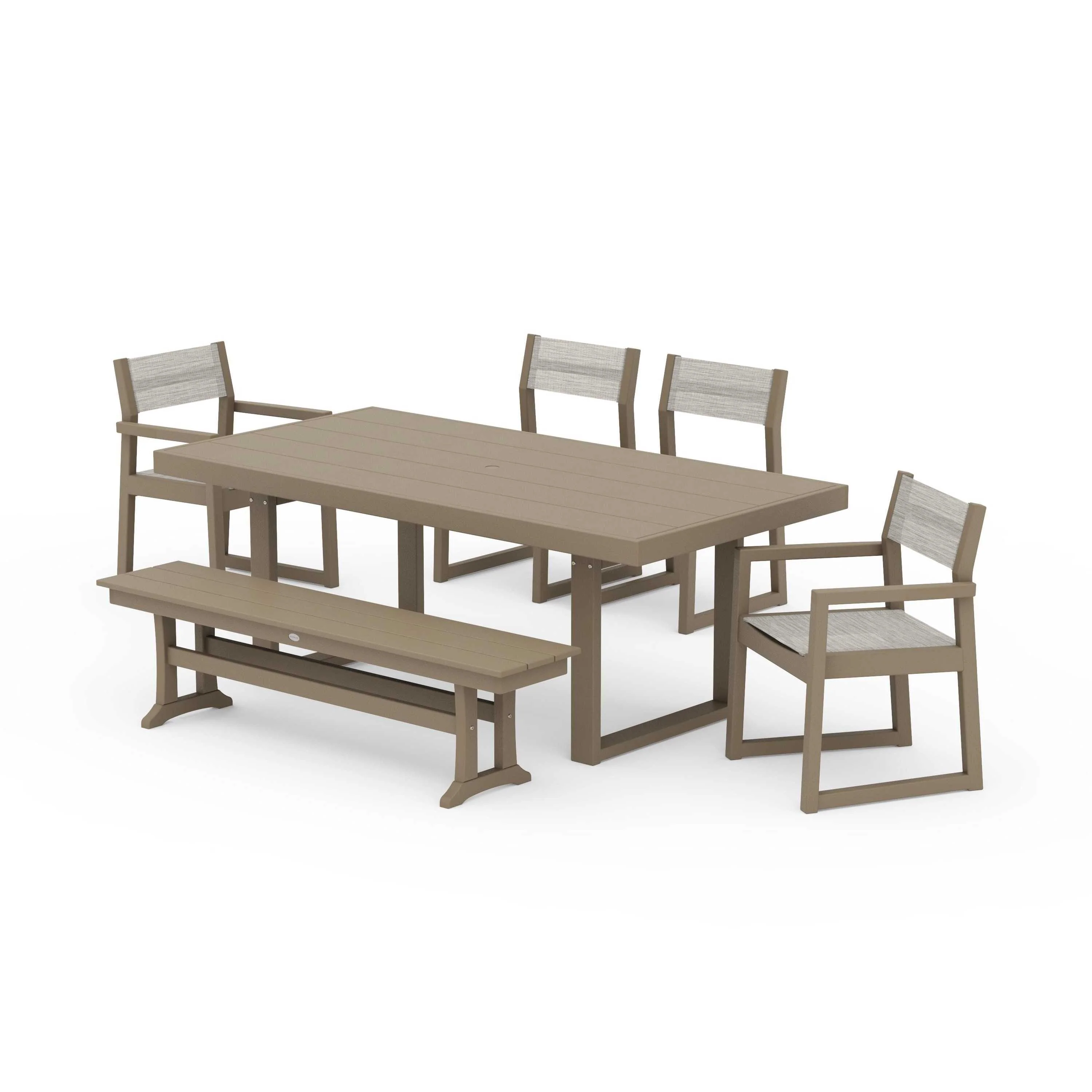 EDGE Sling 6-Piece Dining Set with Bench - Image 117