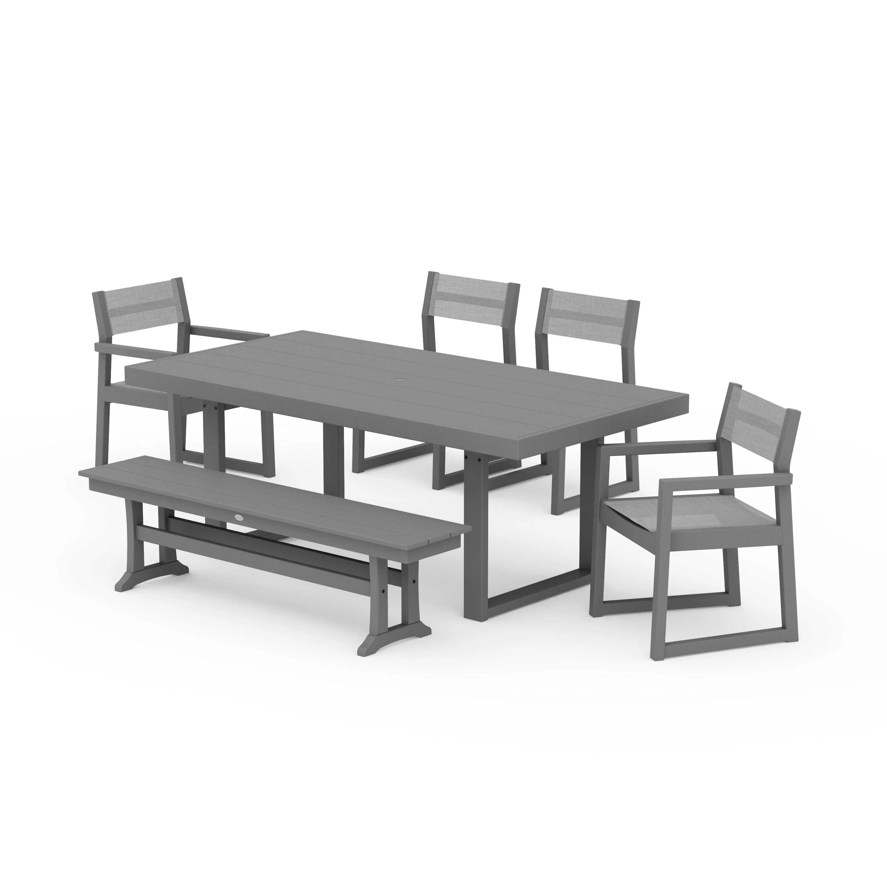EDGE Sling 6-Piece Dining Set with Bench - Image 118