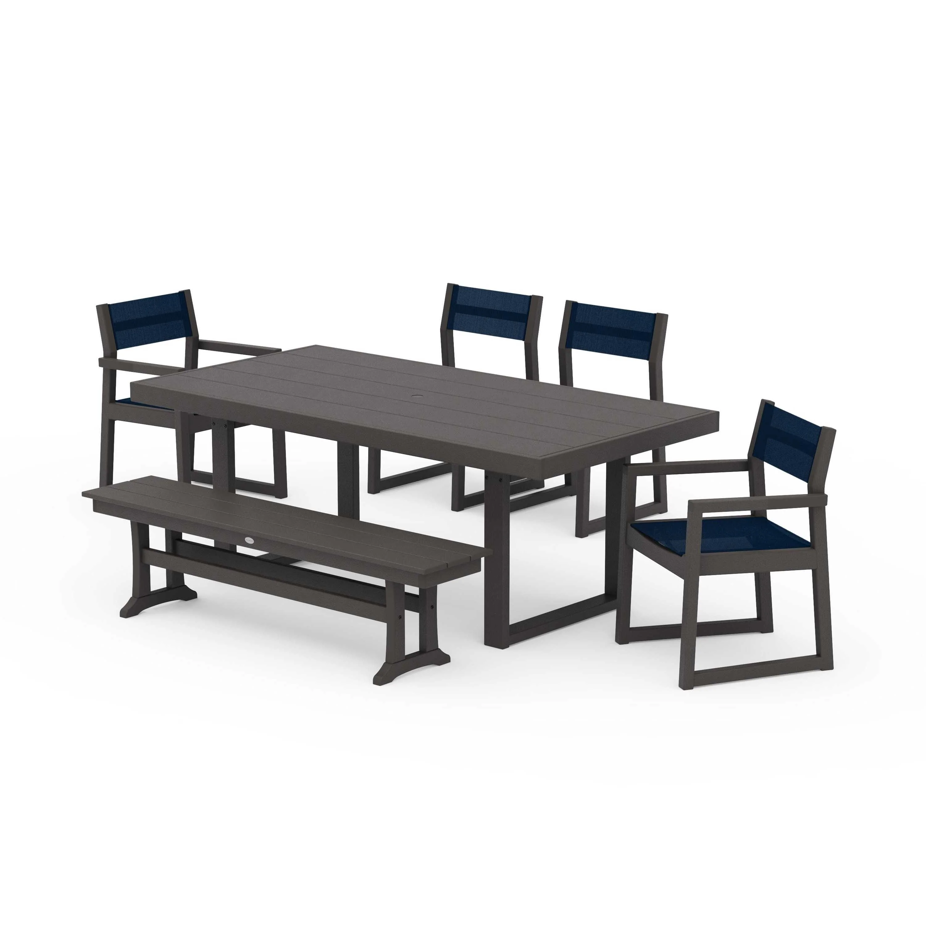 EDGE Sling 6-Piece Dining Set with Bench - Image 119