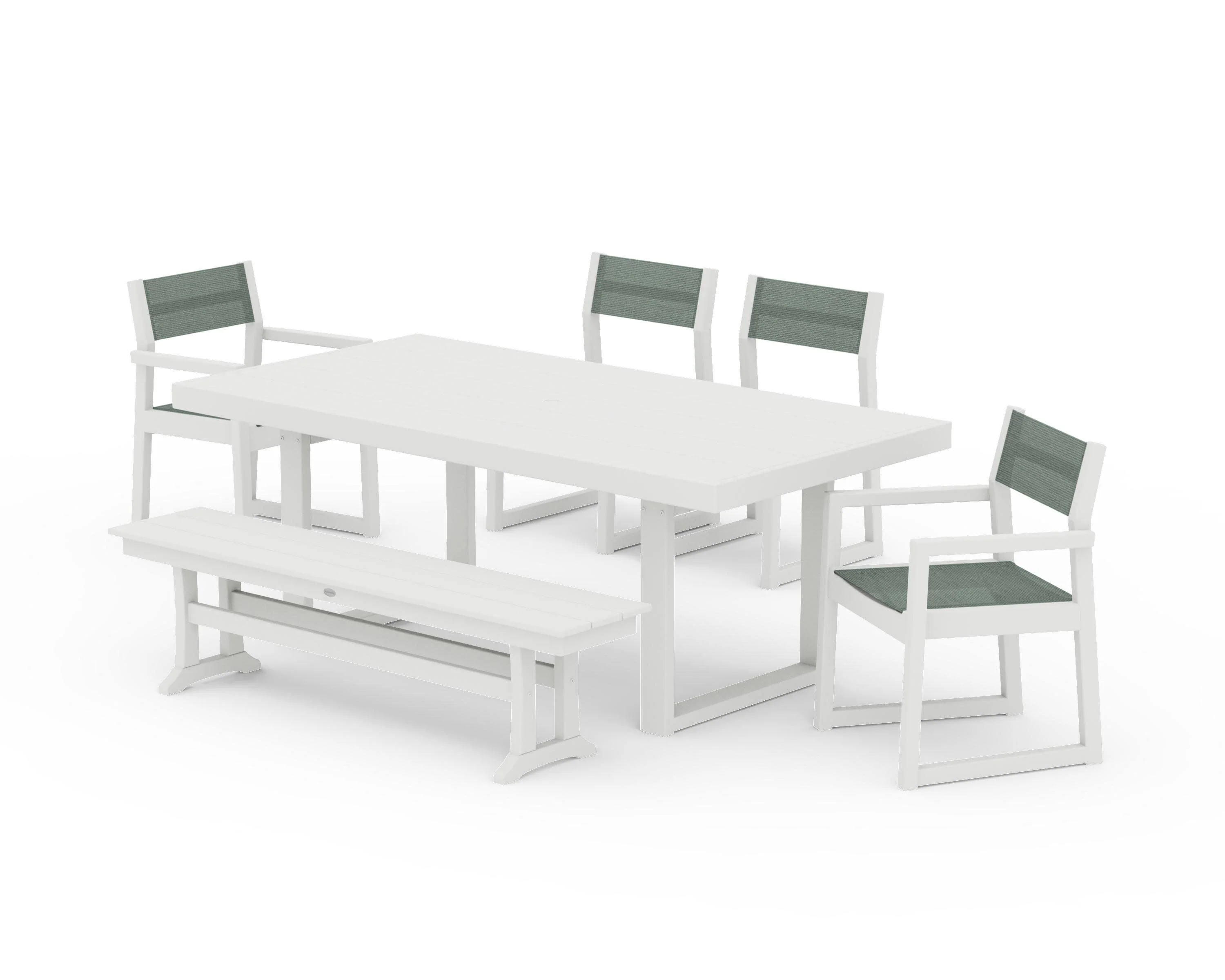 EDGE Sling 6-Piece Dining Set with Bench - Image 12