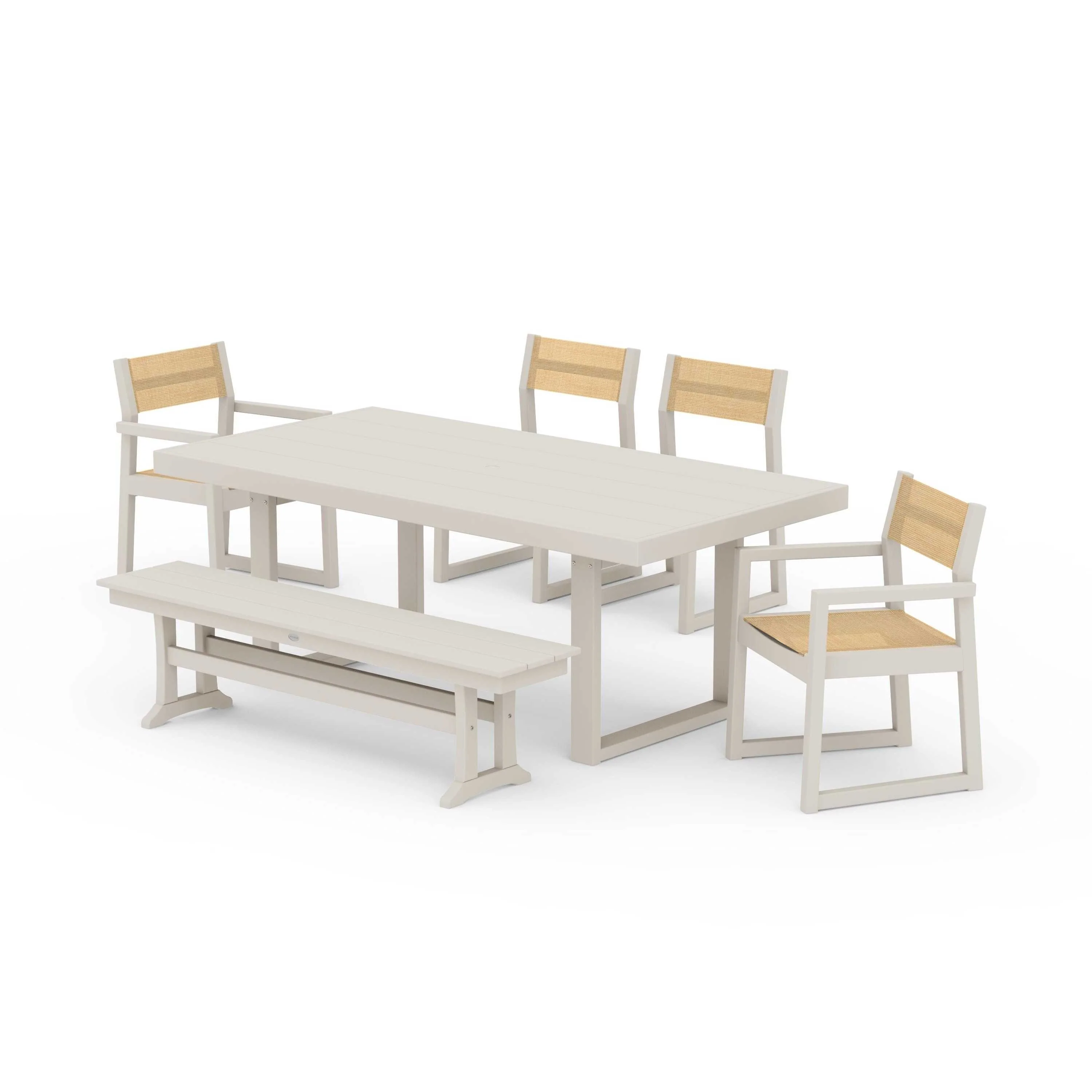 EDGE Sling 6-Piece Dining Set with Bench - Image 120