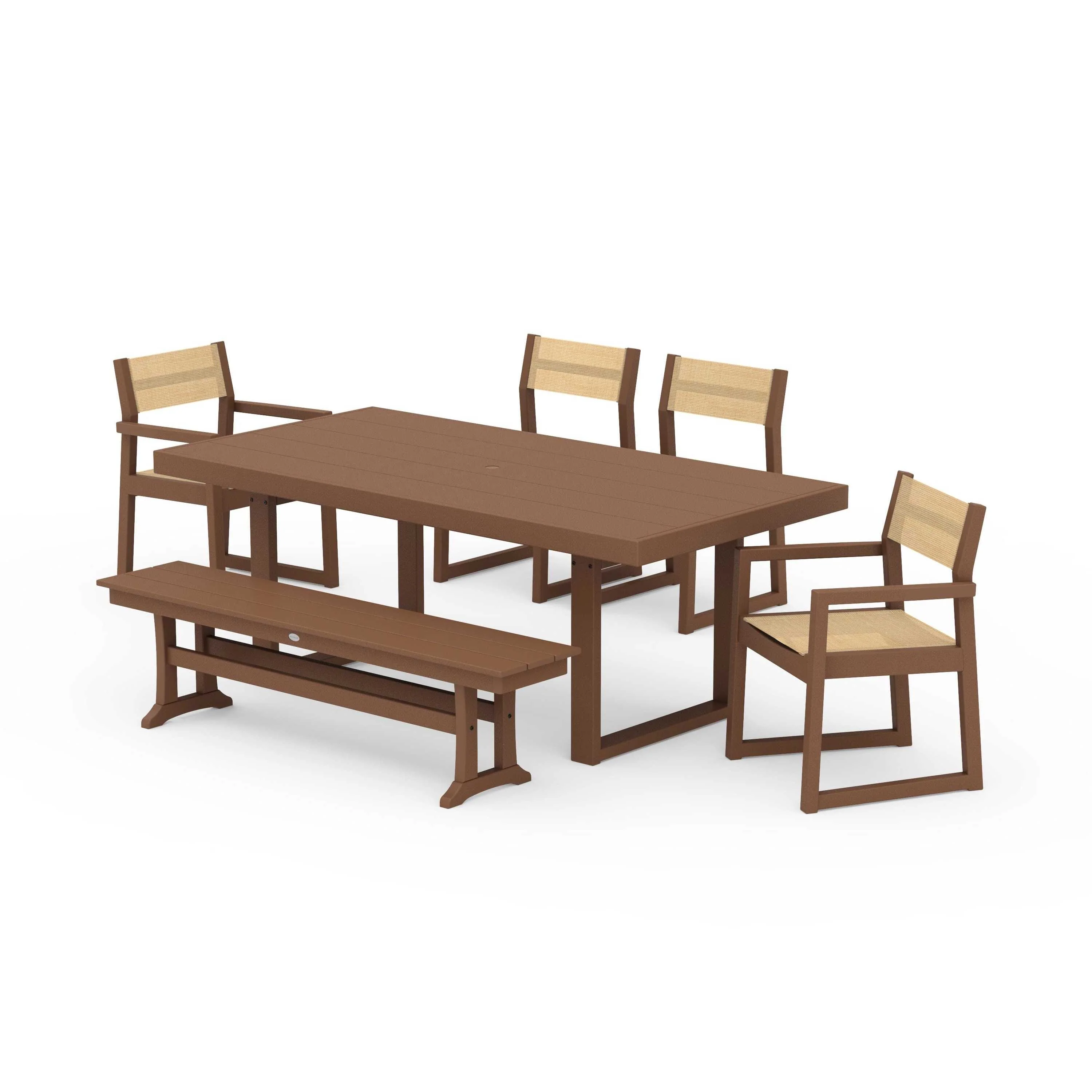 EDGE Sling 6-Piece Dining Set with Bench - Image 122