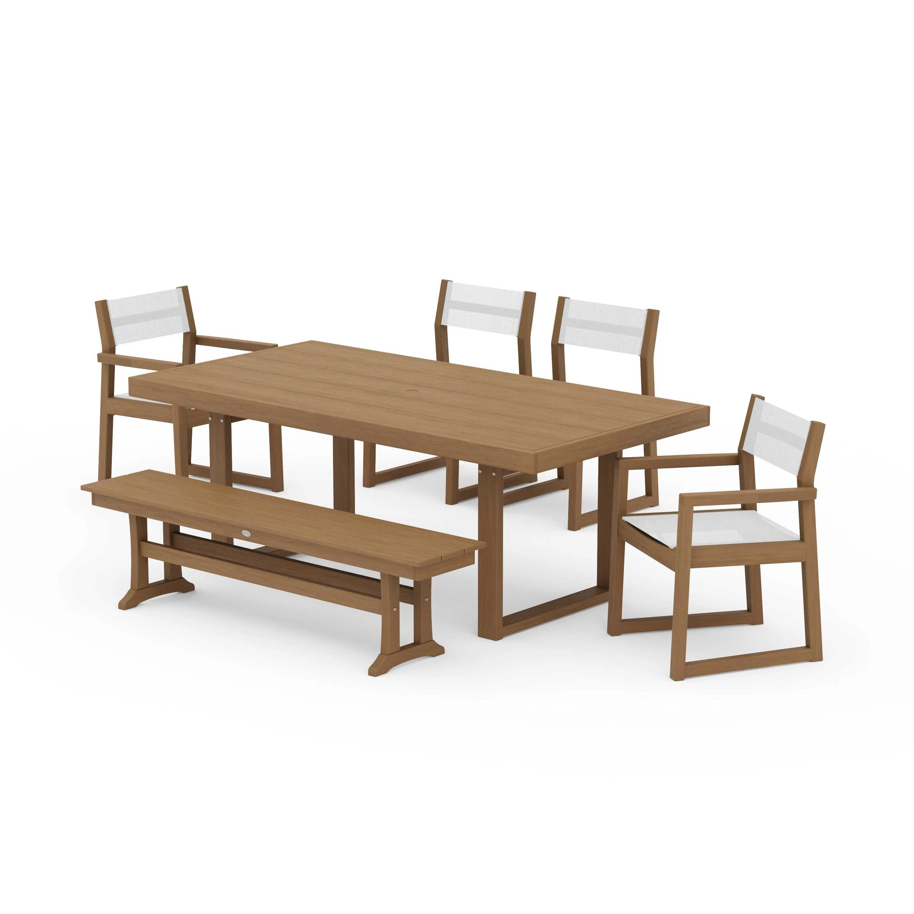 EDGE Sling 6-Piece Dining Set with Bench - Image 123