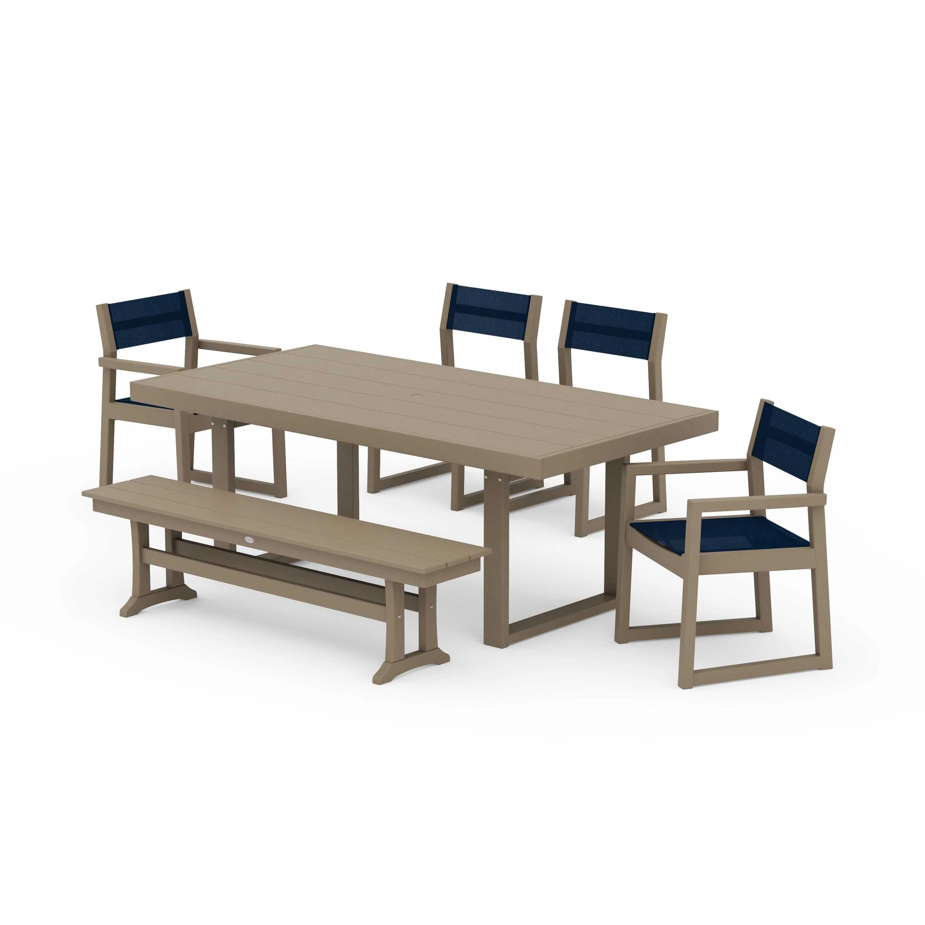EDGE Sling 6-Piece Dining Set with Bench - Image 125