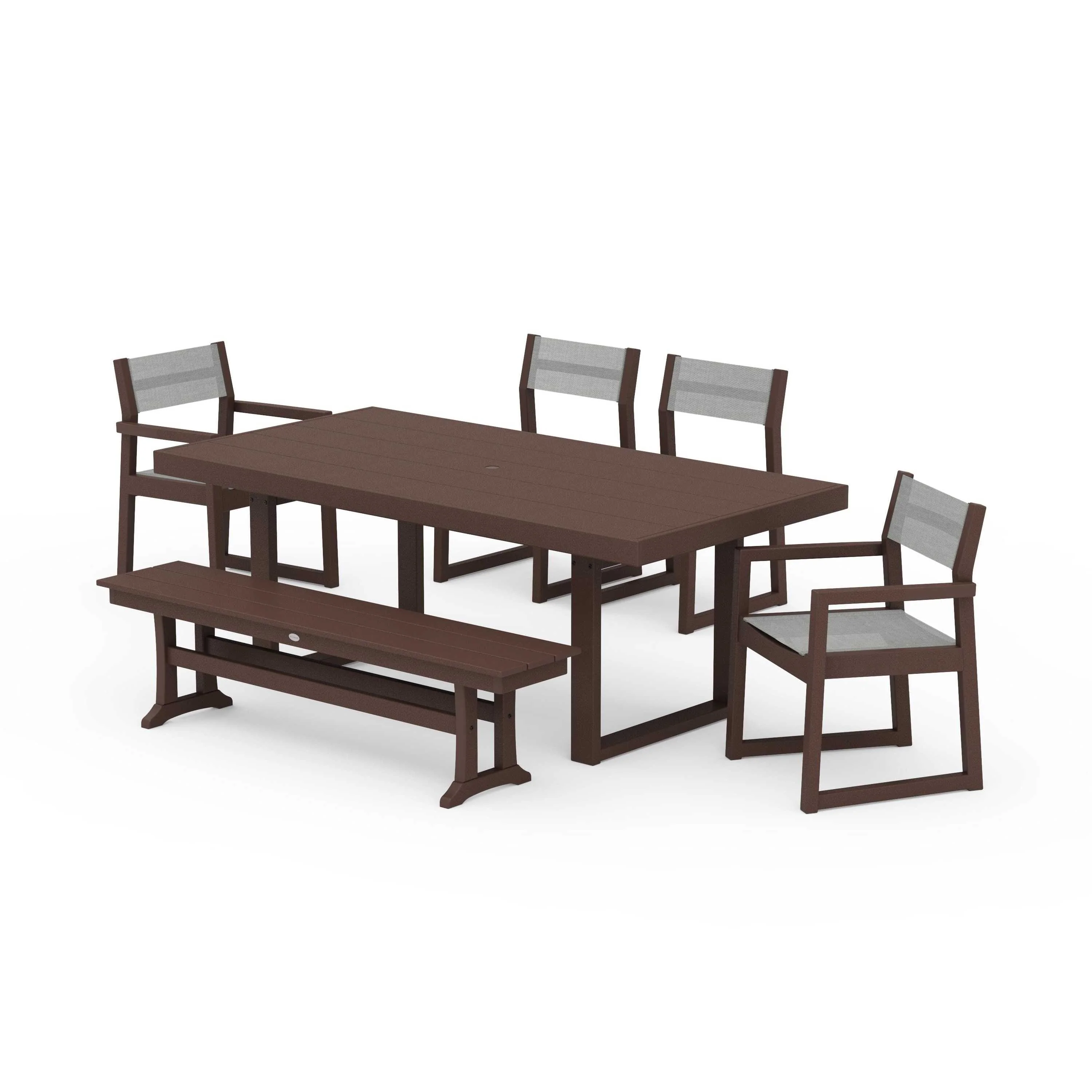 EDGE Sling 6-Piece Dining Set with Bench - Image 130