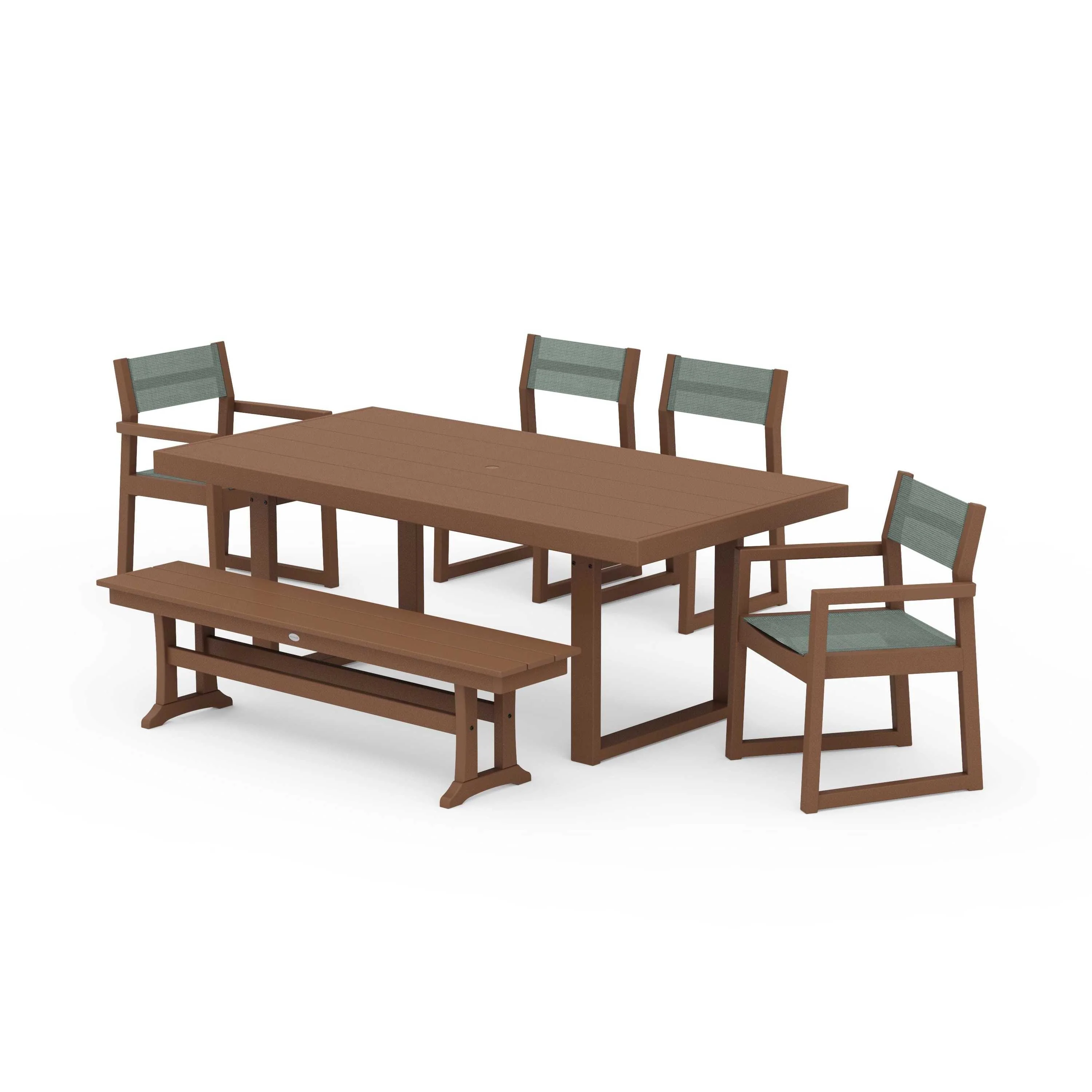 EDGE Sling 6-Piece Dining Set with Bench - Image 131