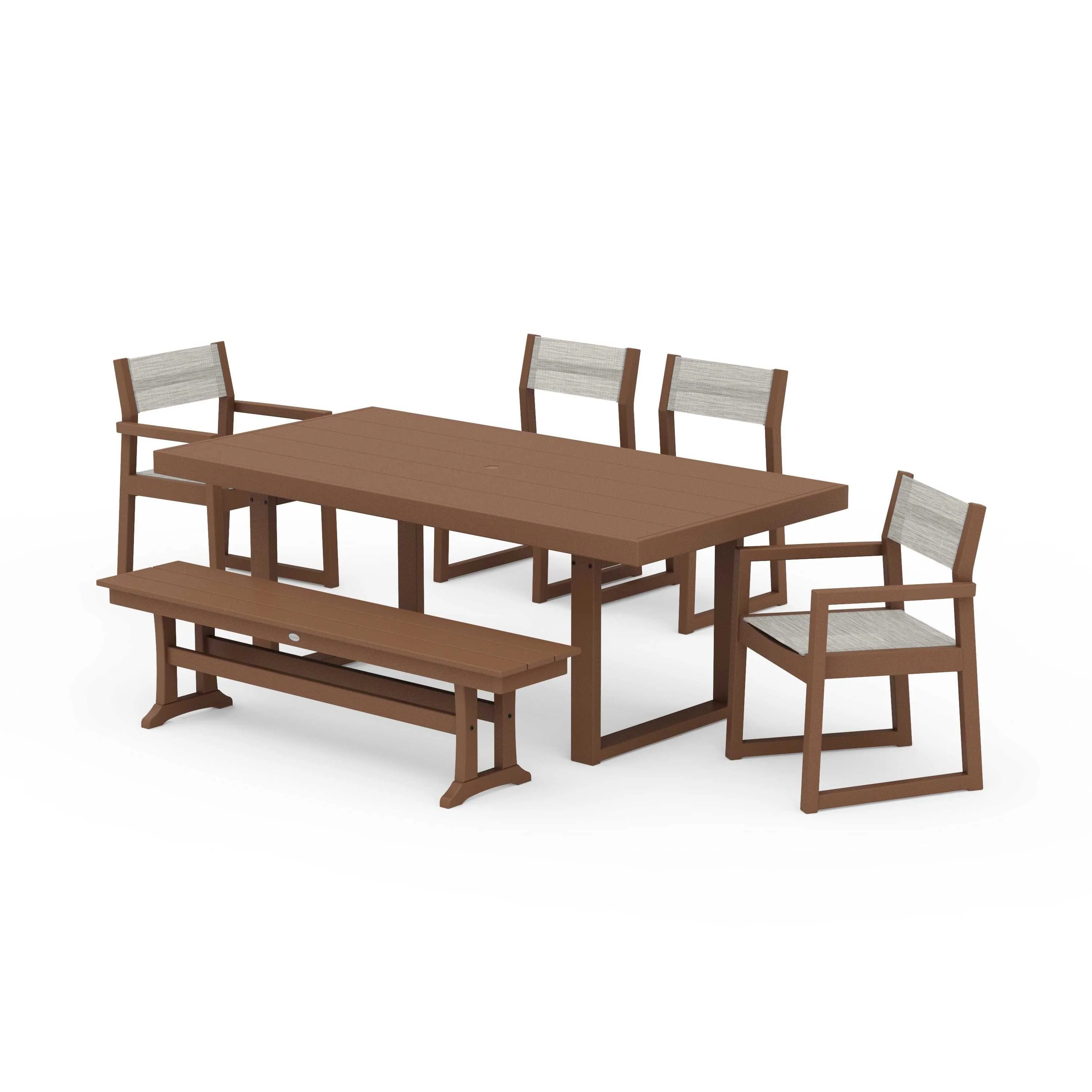 EDGE Sling 6-Piece Dining Set with Bench - Image 134
