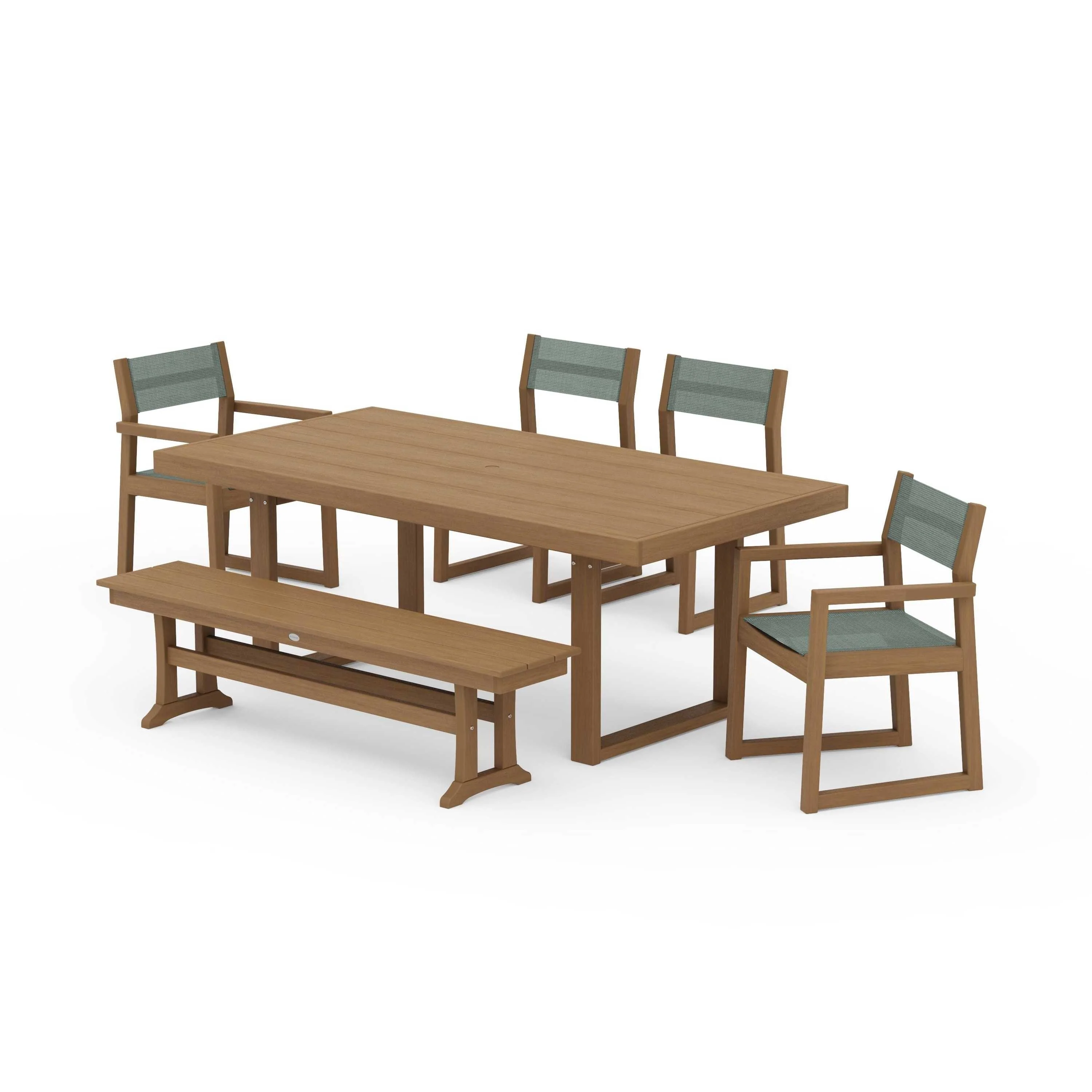 EDGE Sling 6-Piece Dining Set with Bench - Image 135
