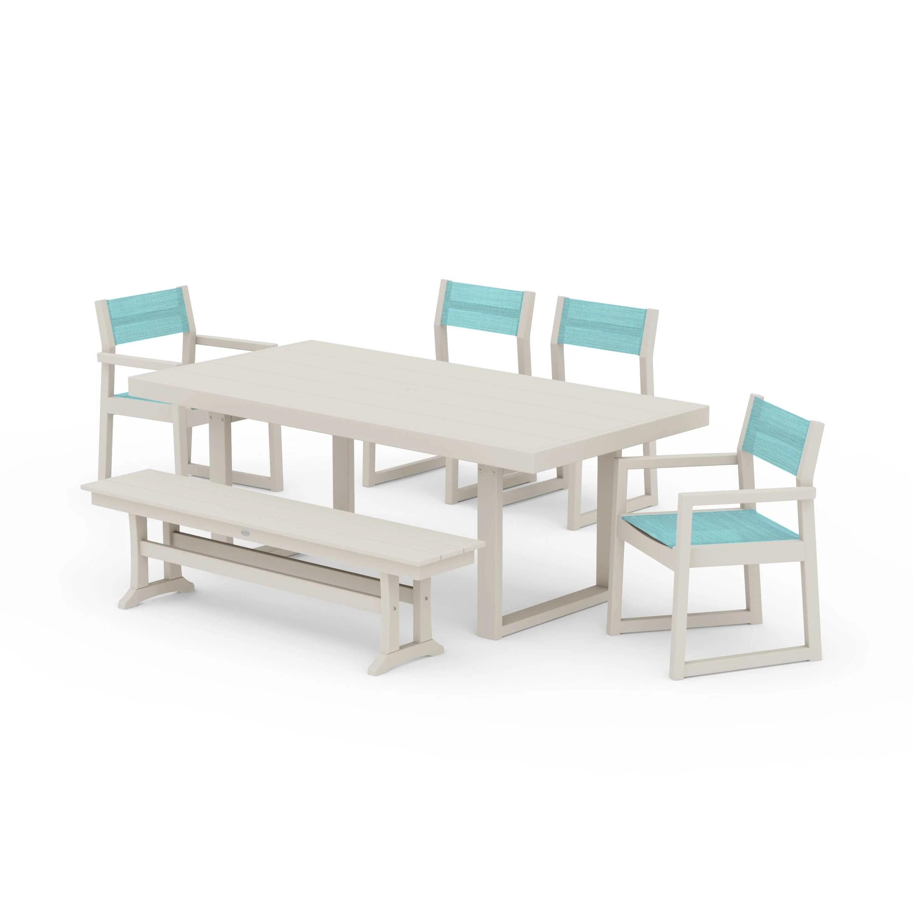 EDGE Sling 6-Piece Dining Set with Bench - Image 137