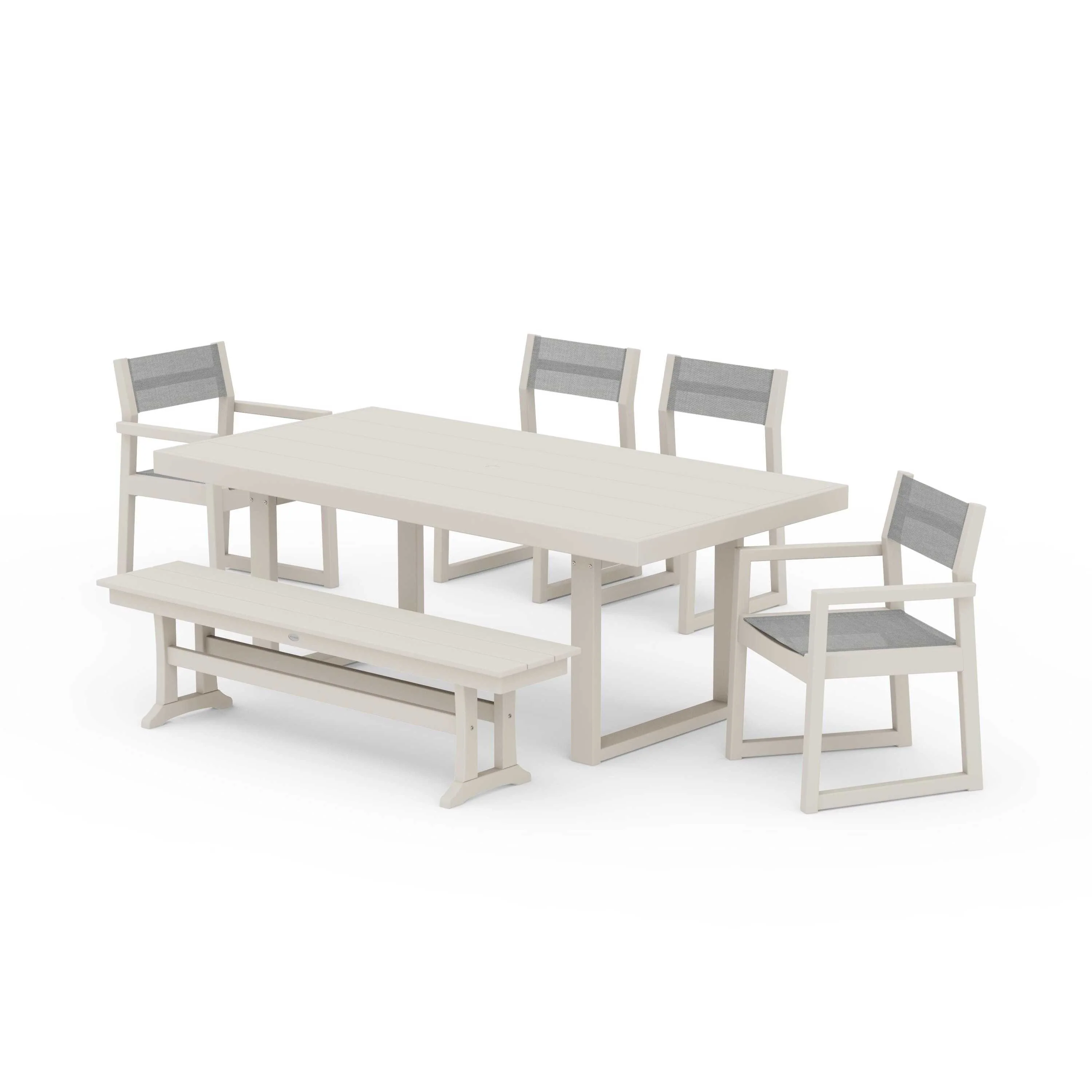 EDGE Sling 6-Piece Dining Set with Bench - Image 139
