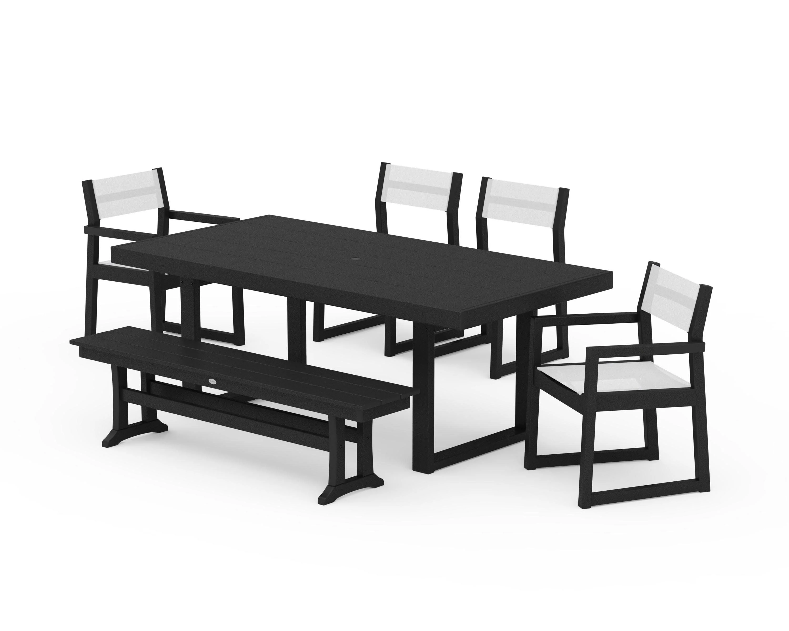 EDGE Sling 6-Piece Dining Set with Bench - Image 14
