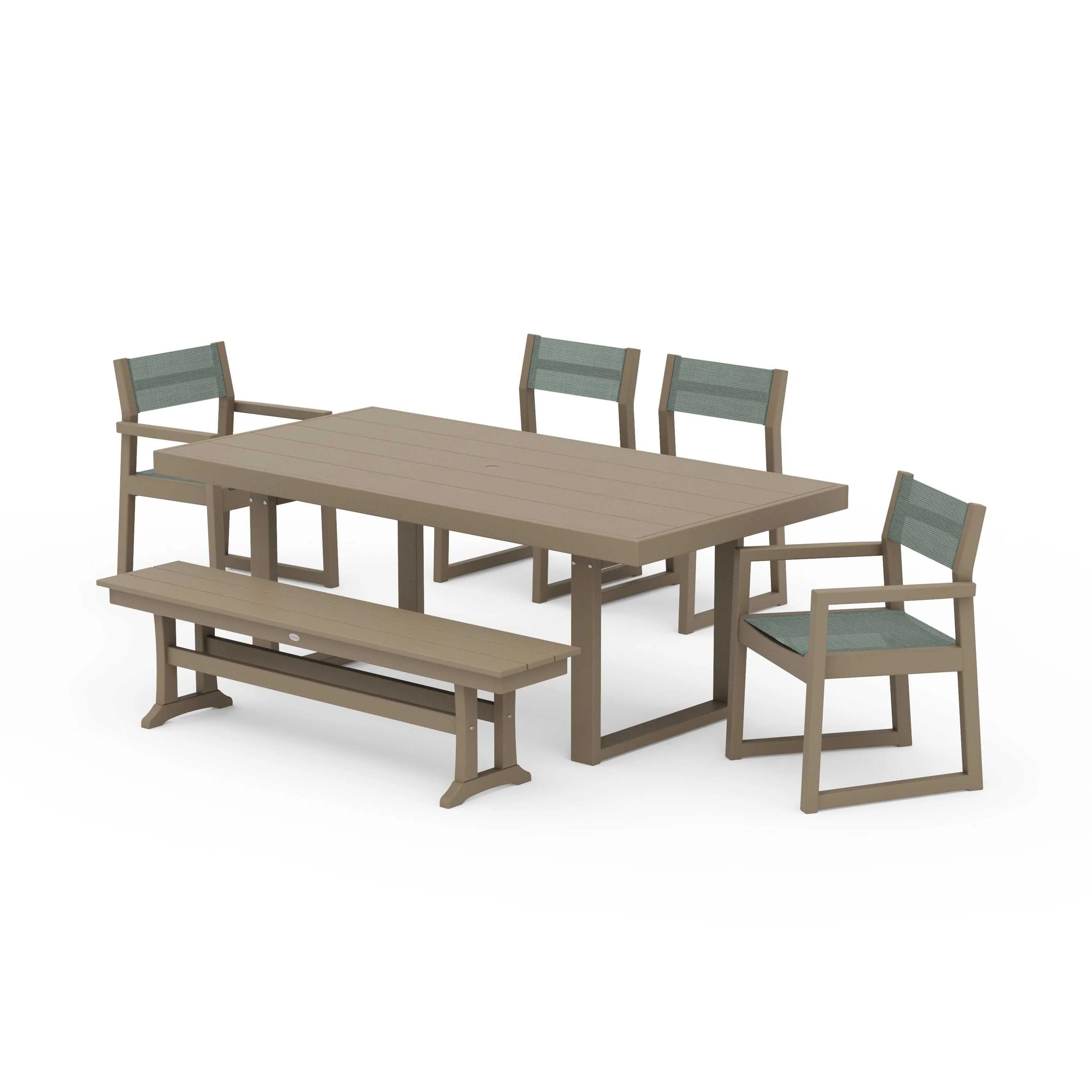 EDGE Sling 6-Piece Dining Set with Bench - Image 141
