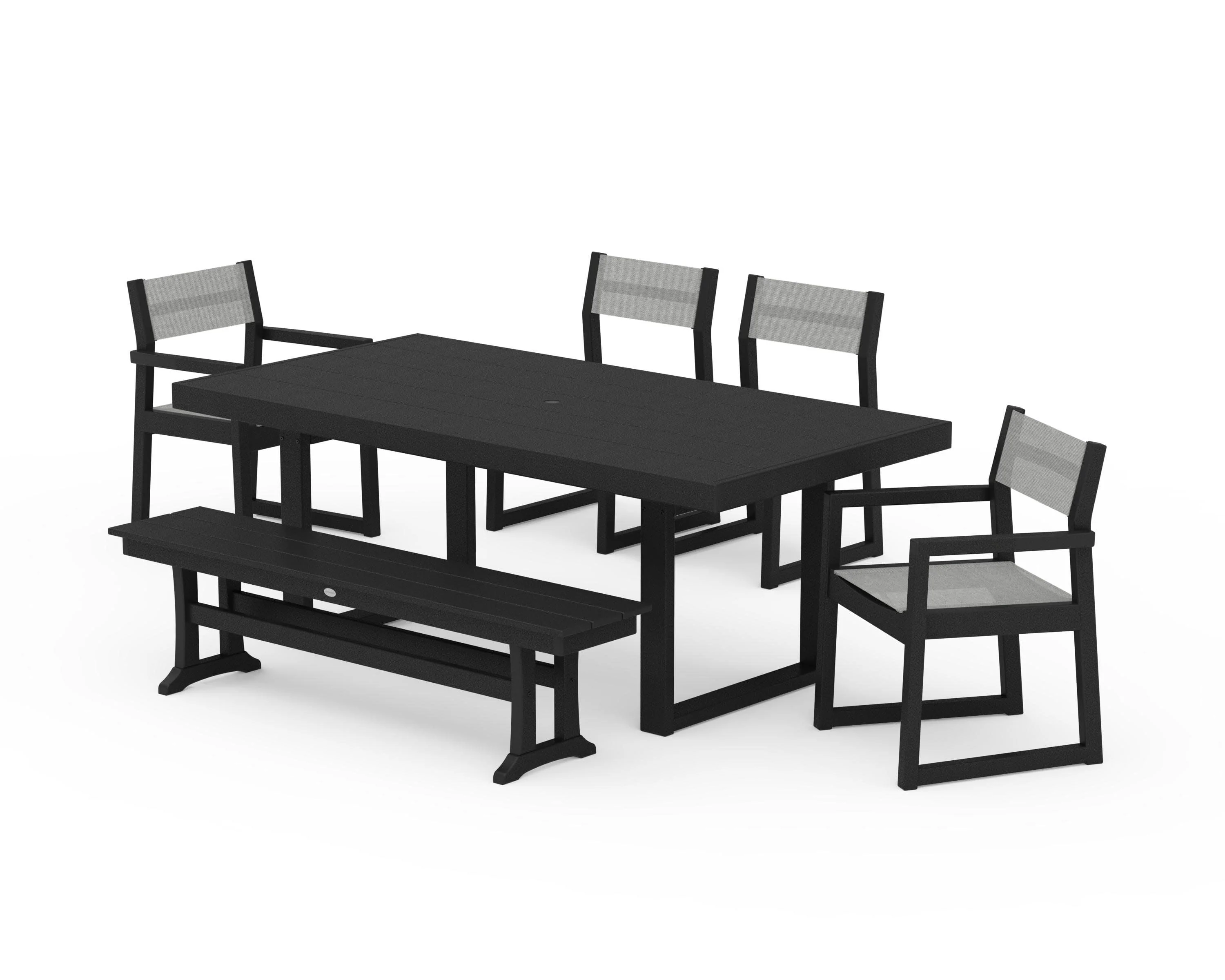 EDGE Sling 6-Piece Dining Set with Bench - Image 16
