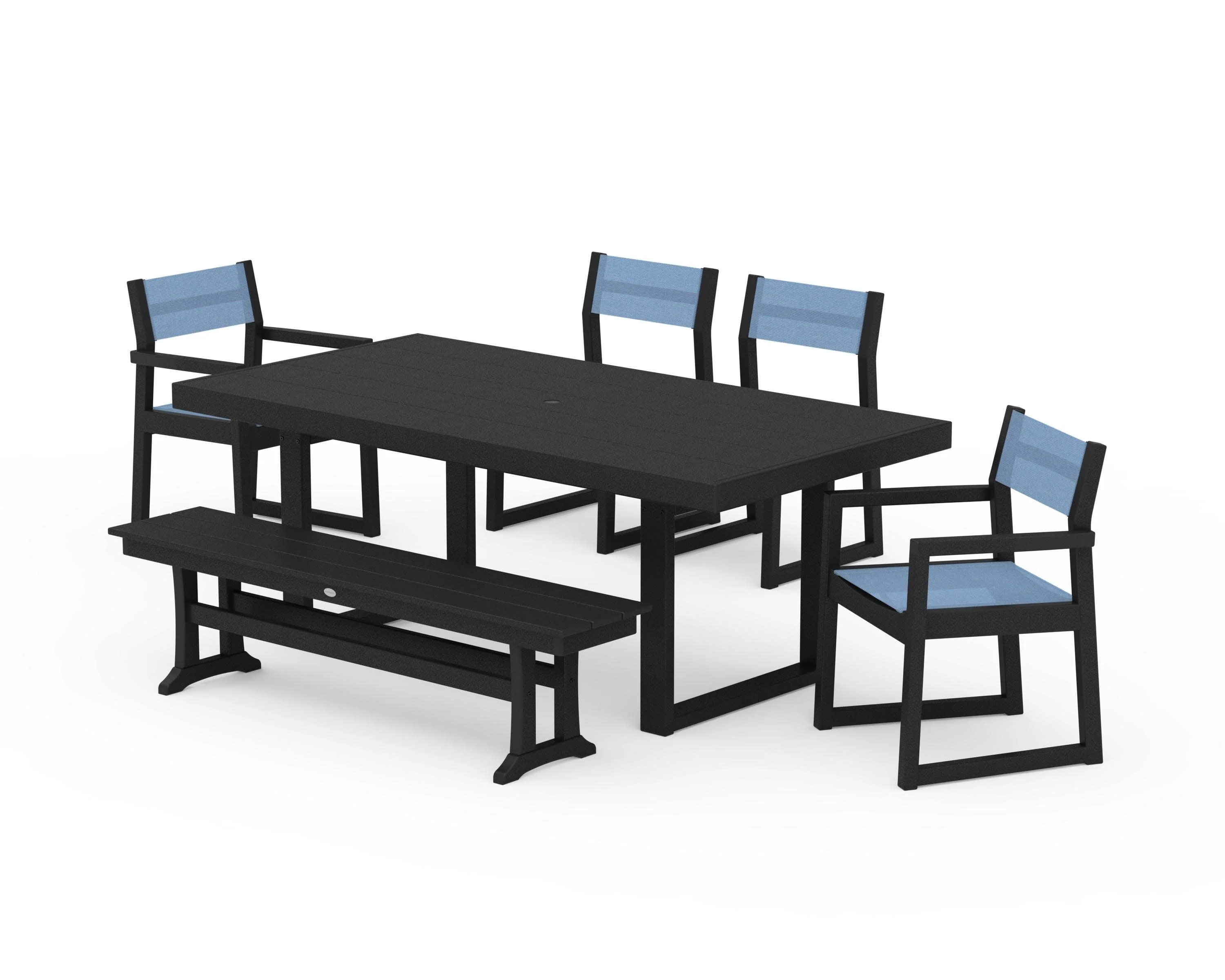 EDGE Sling 6-Piece Dining Set with Bench - Image 17