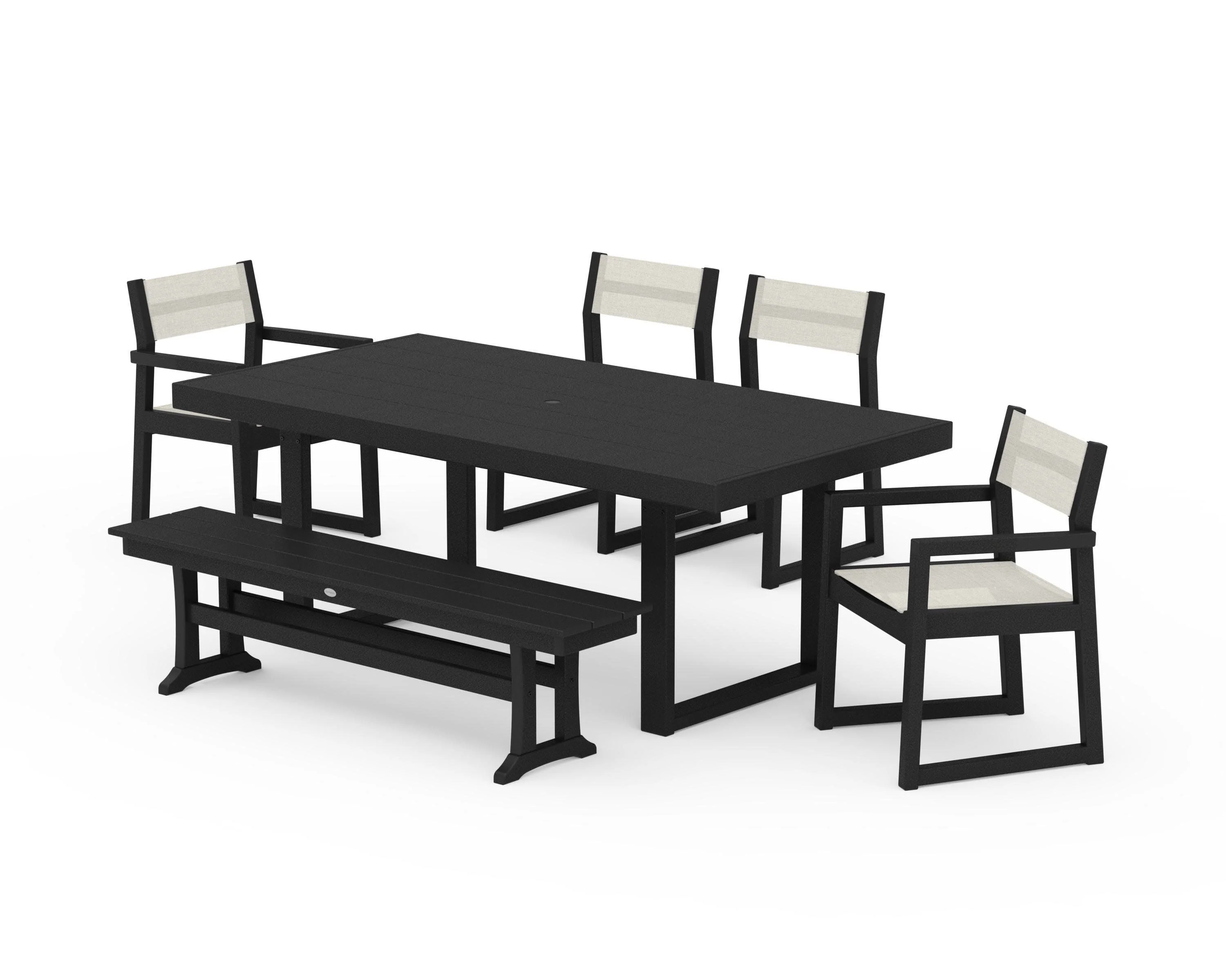 EDGE Sling 6-Piece Dining Set with Bench - Image 19